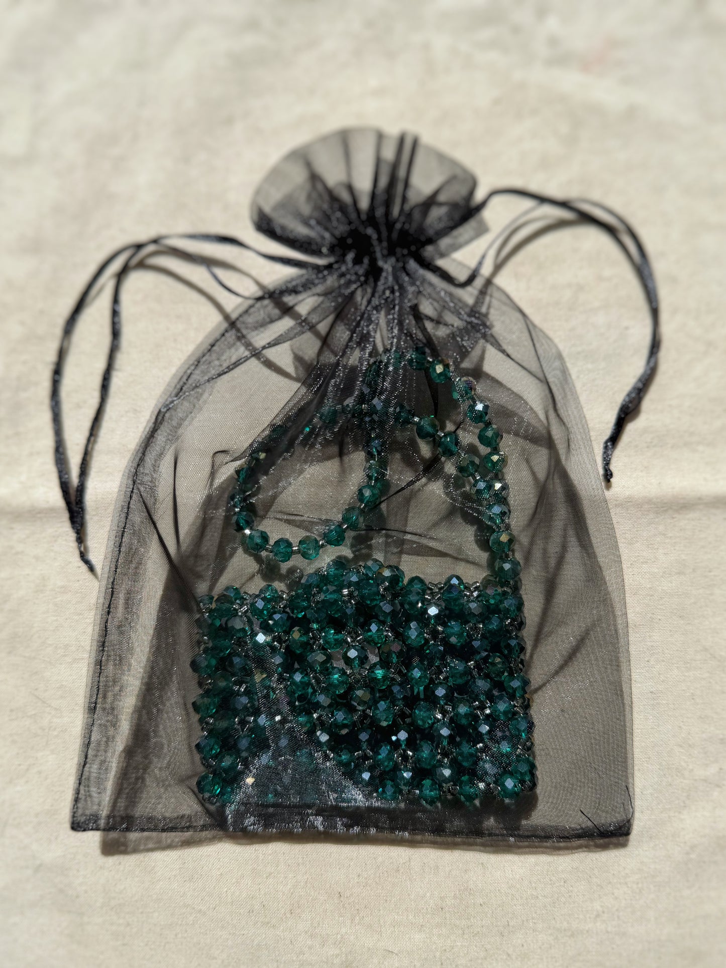Esmeralda - Handmade Beaded Card Holder Bag