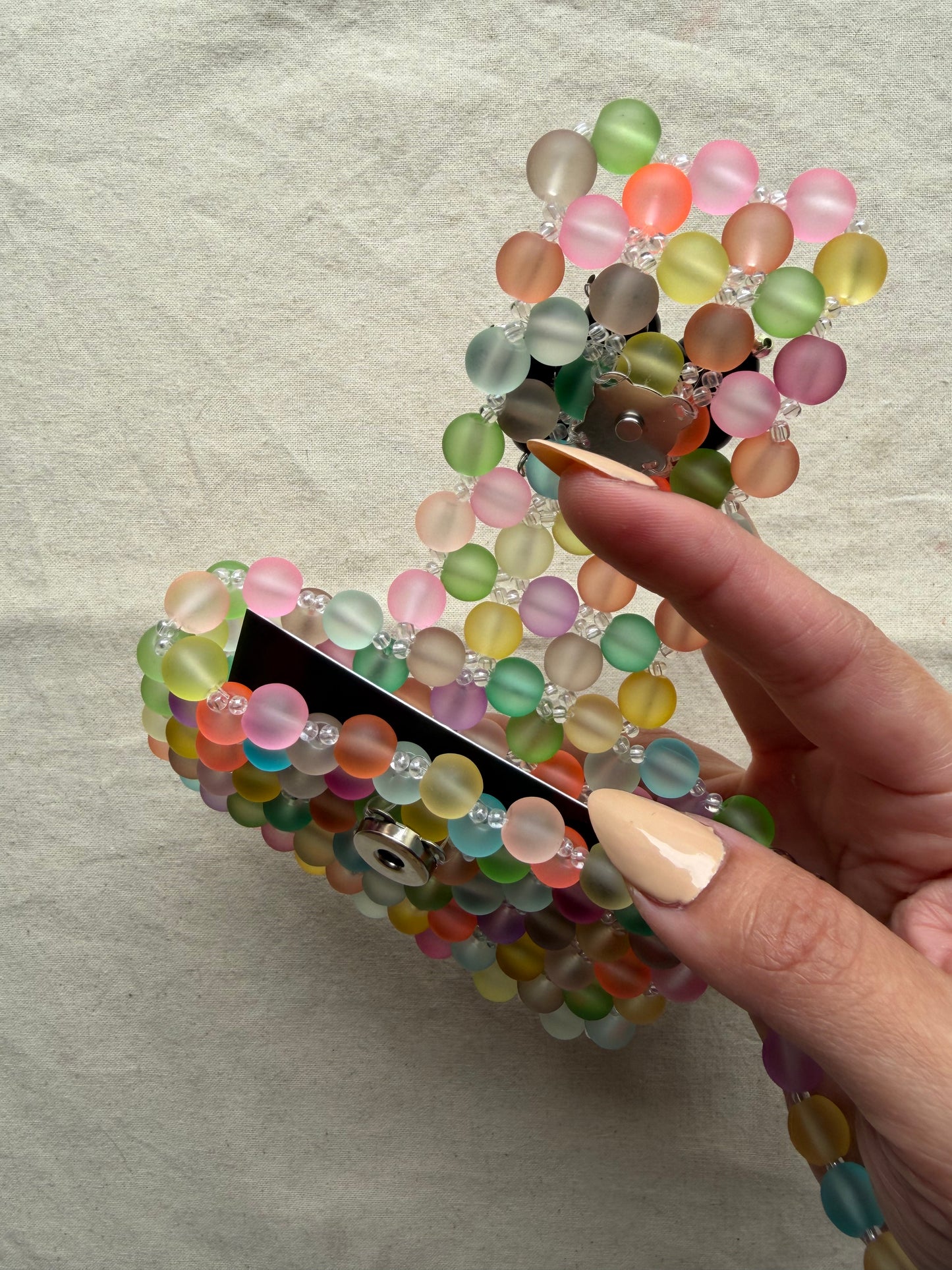 Bubbles - Handmade Beaded Card Holder Bag