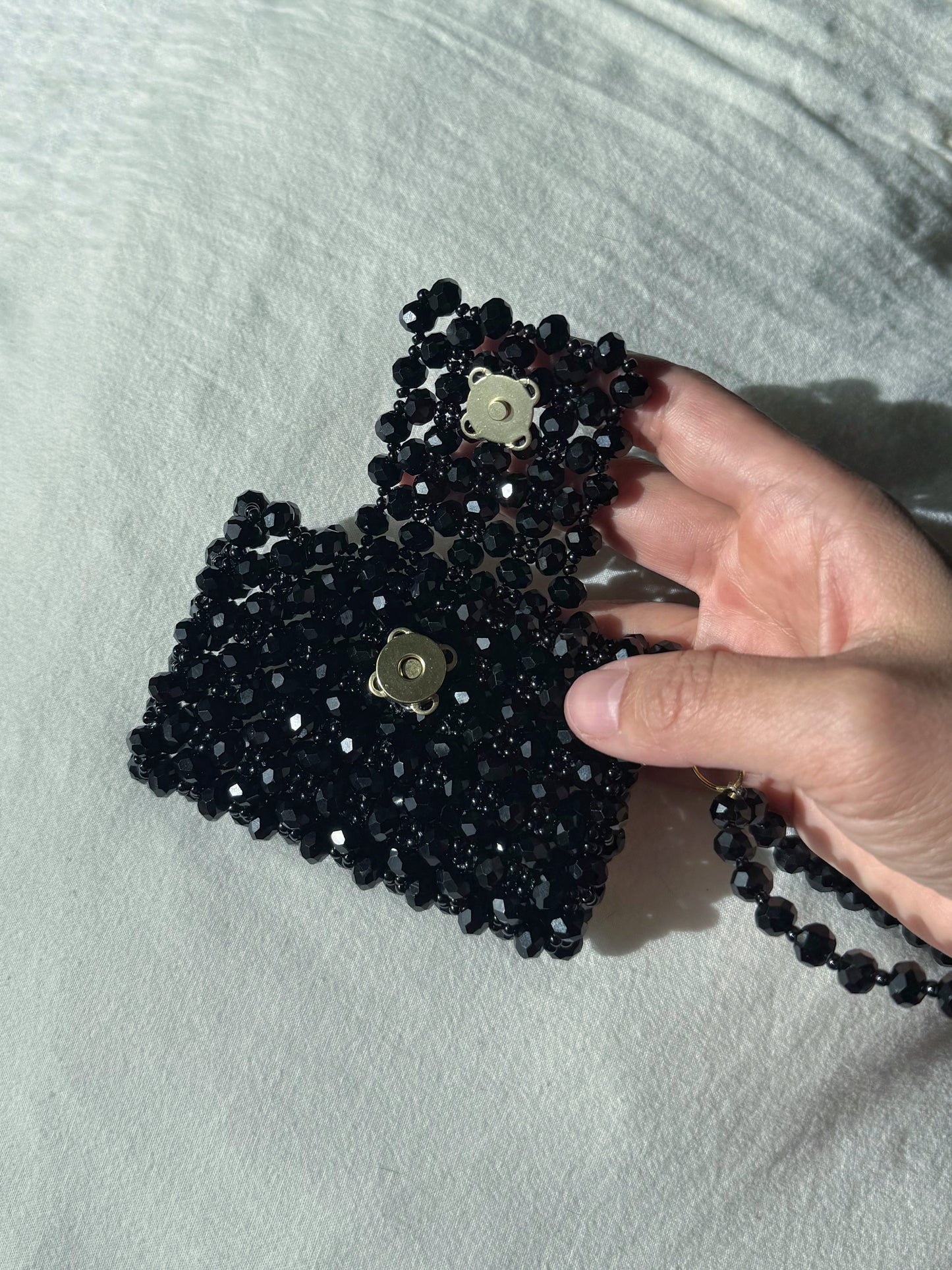 Onyx - Handmade Beaded Card Holder Bag