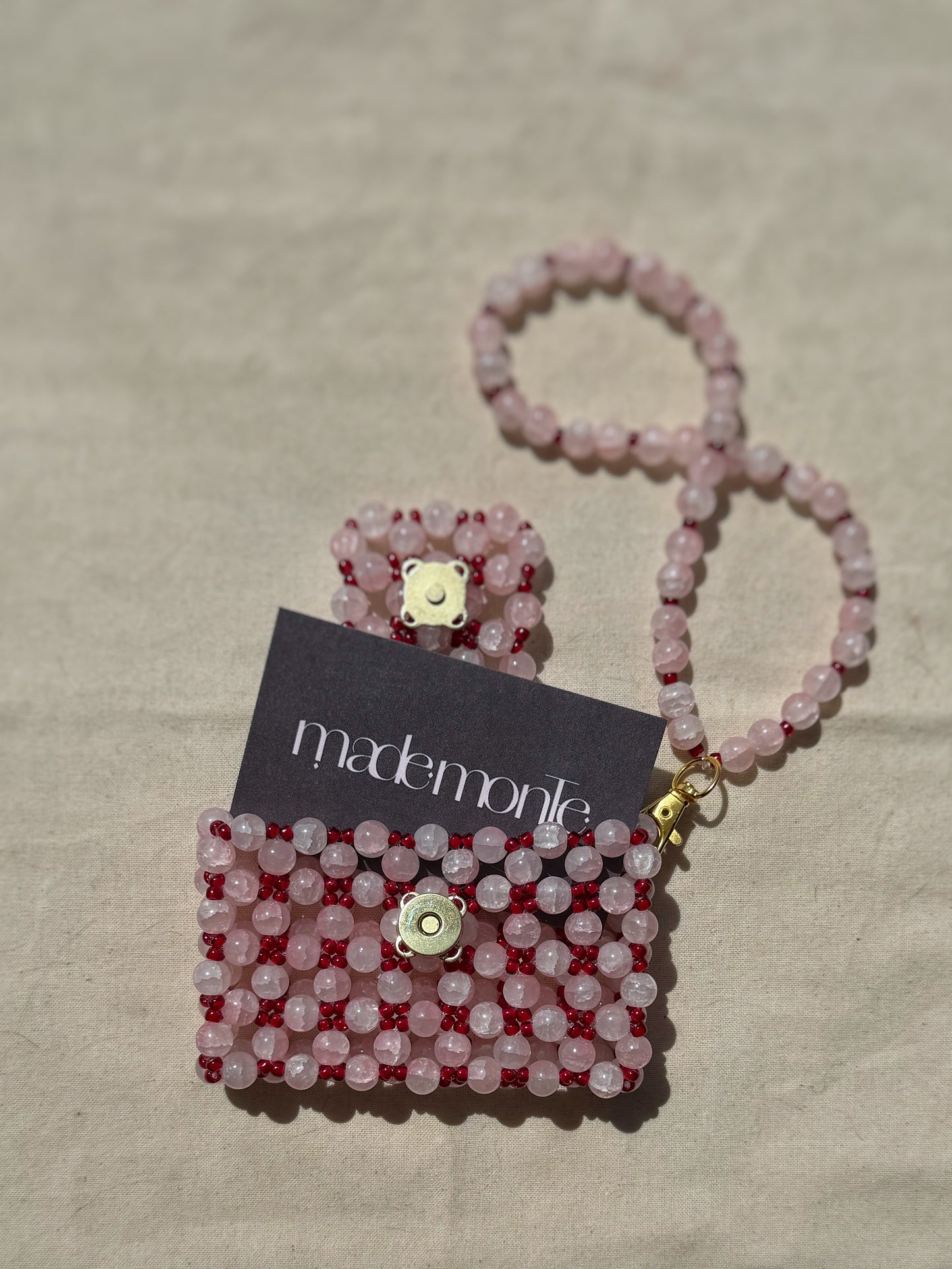 Angelina - Handmade Beaded Card Holder Bag