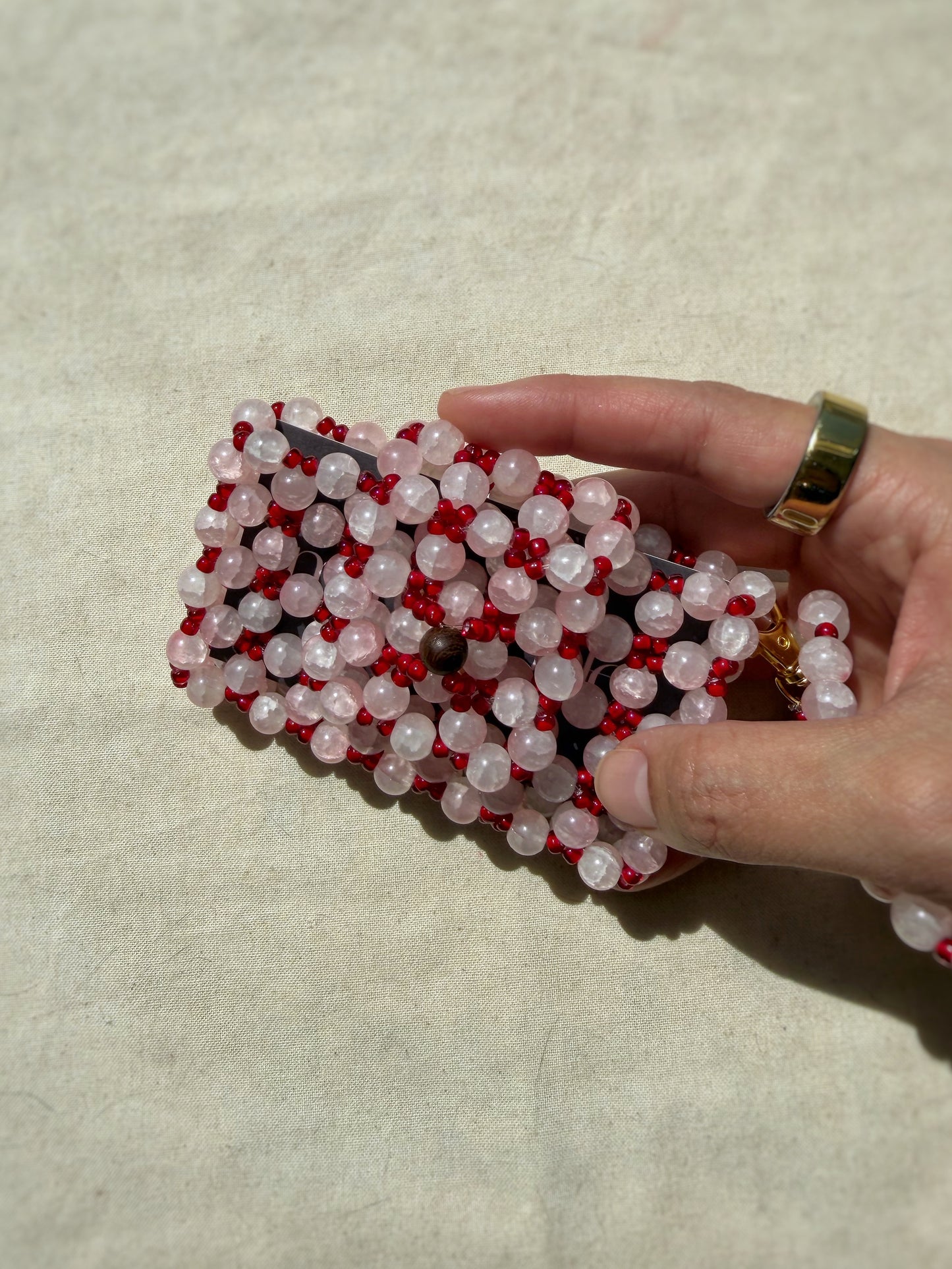 Angelina - Handmade Beaded Card Holder Bag