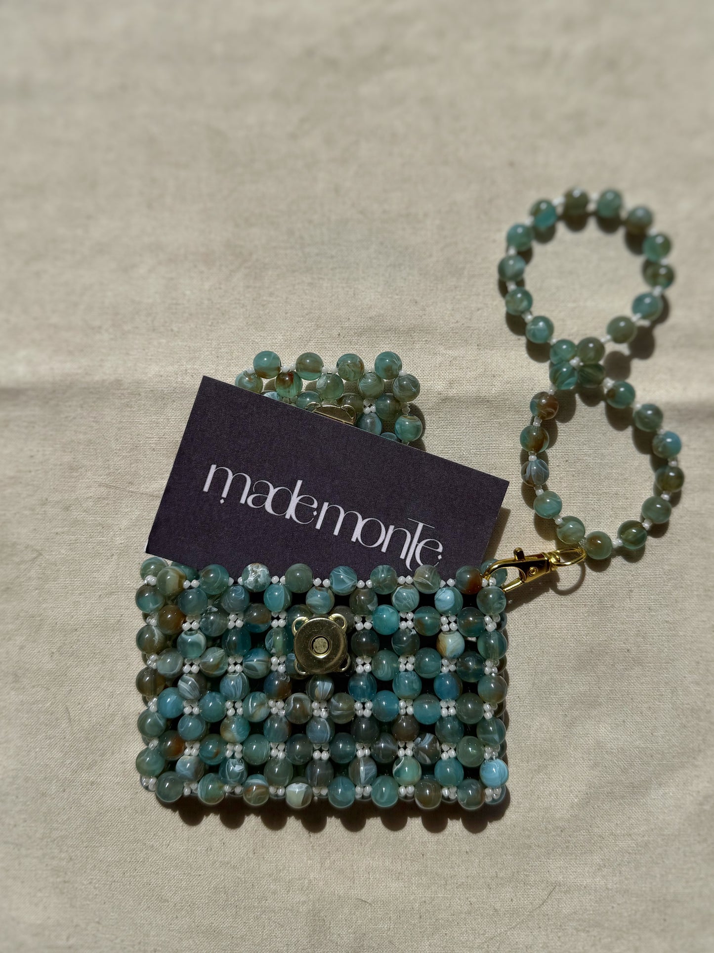 Eloise Beaded Card Holder Wristlet