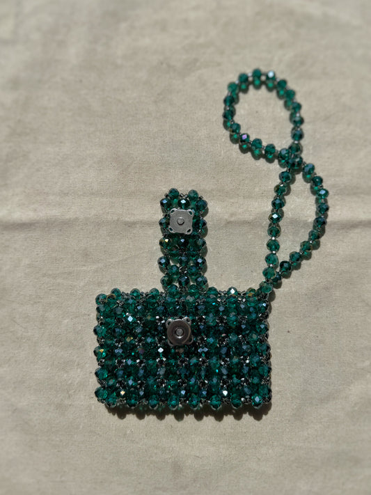 Esmeralda - Handmade Beaded Card Holder Bag