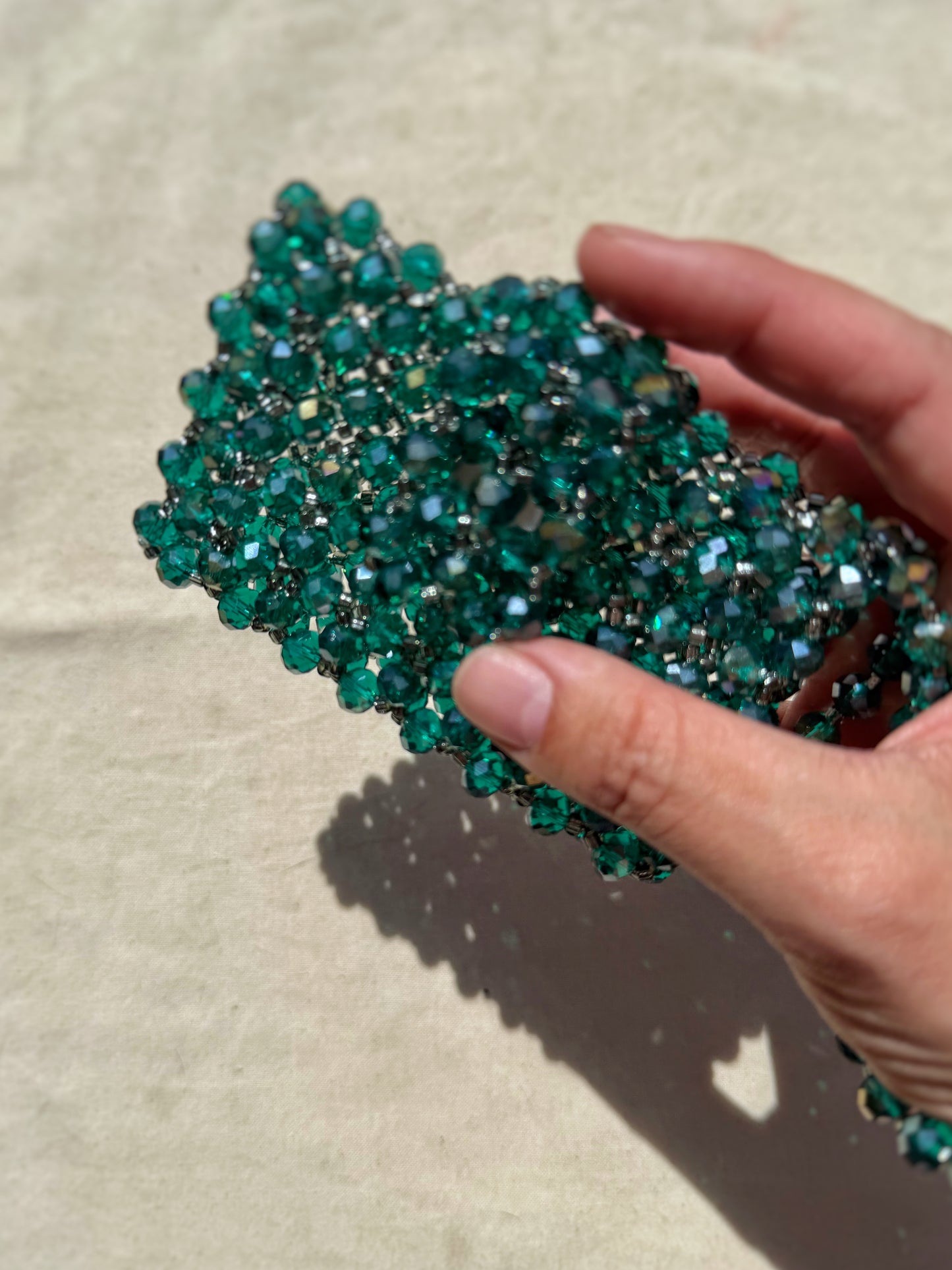 Esmeralda - Handmade Beaded Card Holder Bag