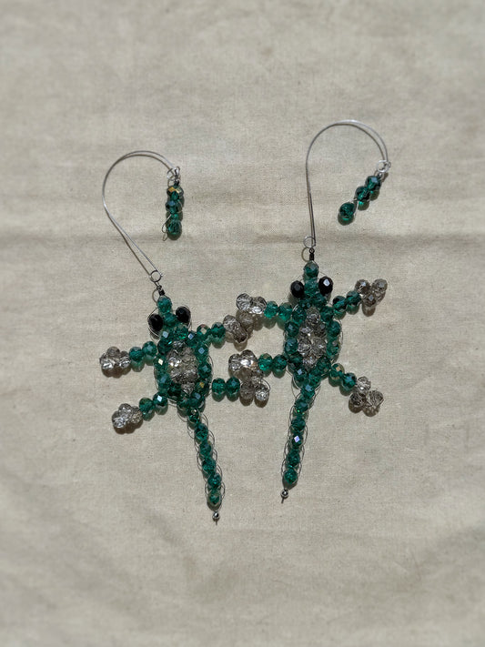 Robin + Sparkles - Emerald Gecko Ear Cuffs