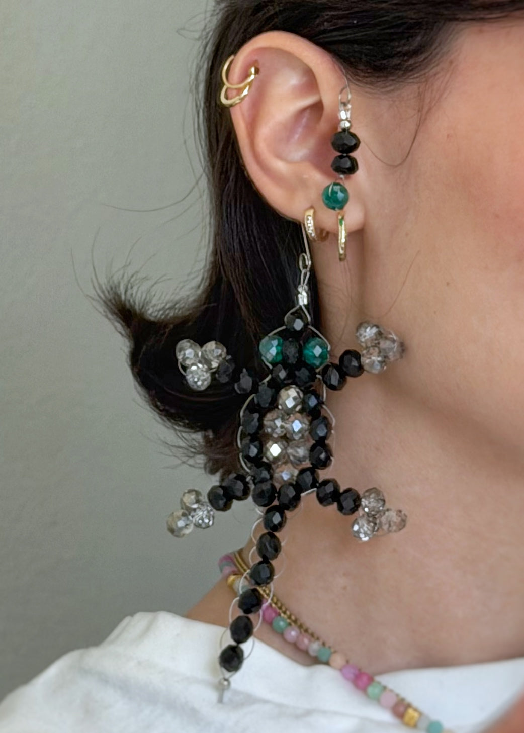 Robin + Sparkles - Onyx Gecko Ear Cuffs