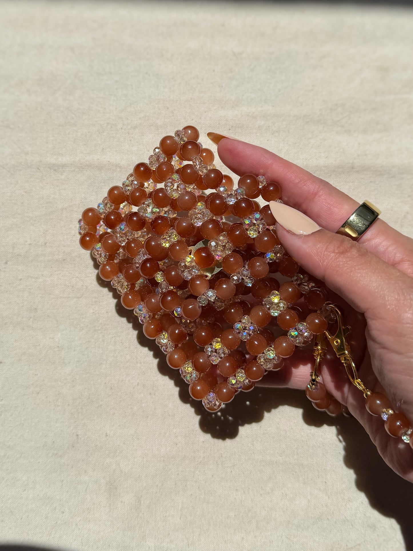 Terra - Handmade Beaded Card Holder Bag
