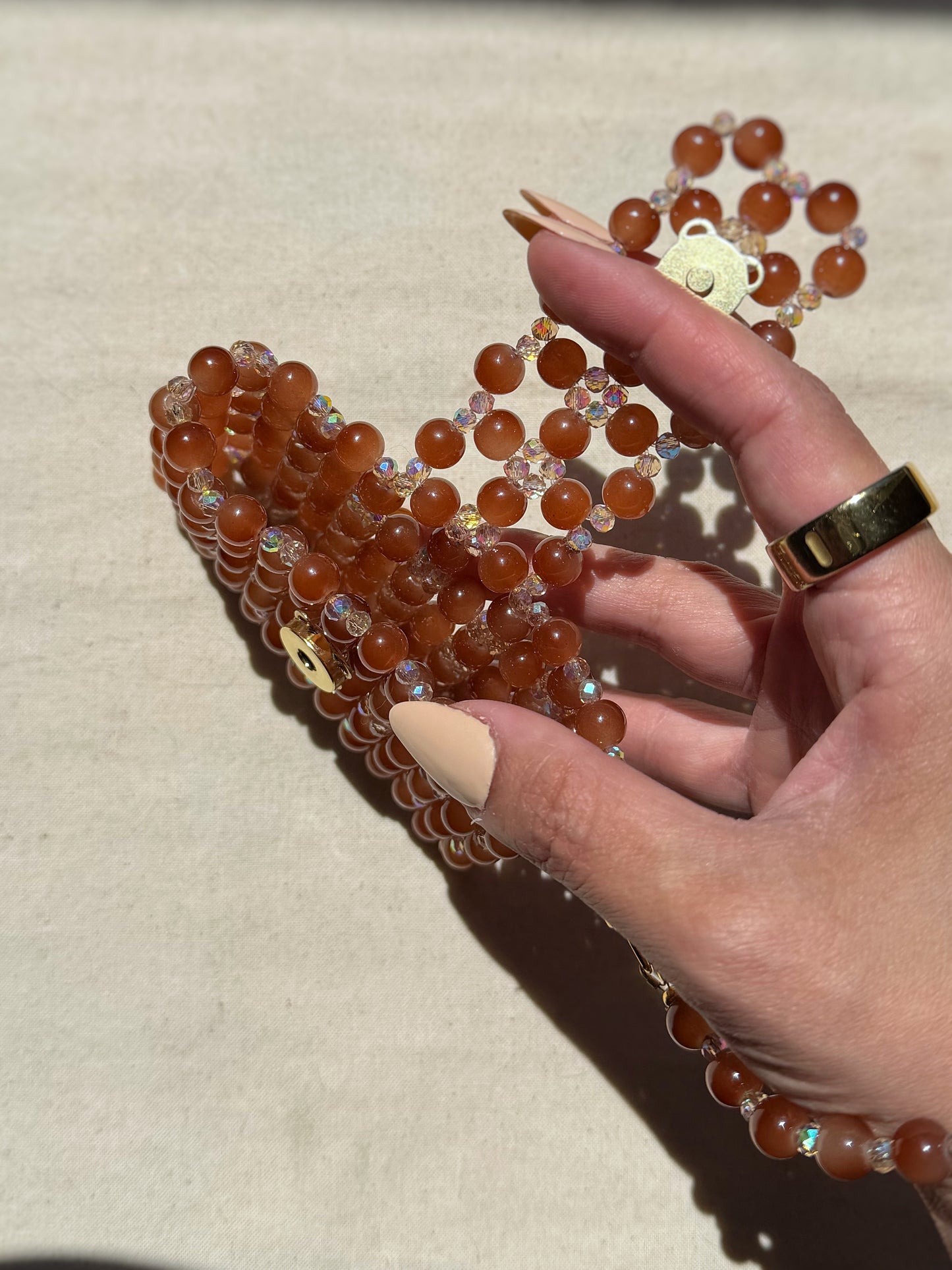 Terra - Handmade Beaded Card Holder Bag