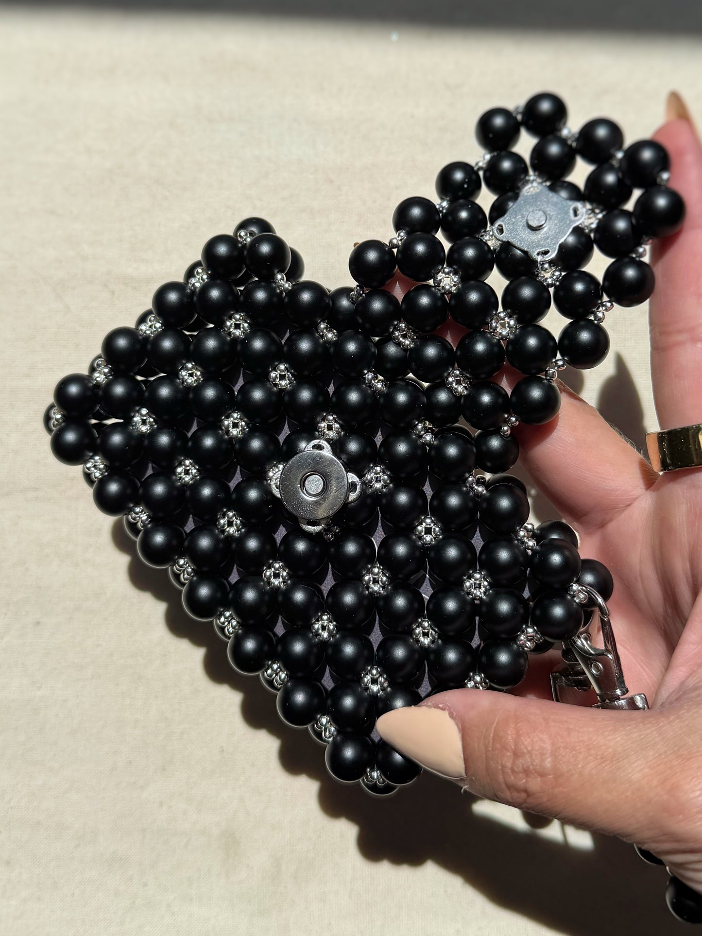 Agatha - Handmade Beaded Card Holder Bag