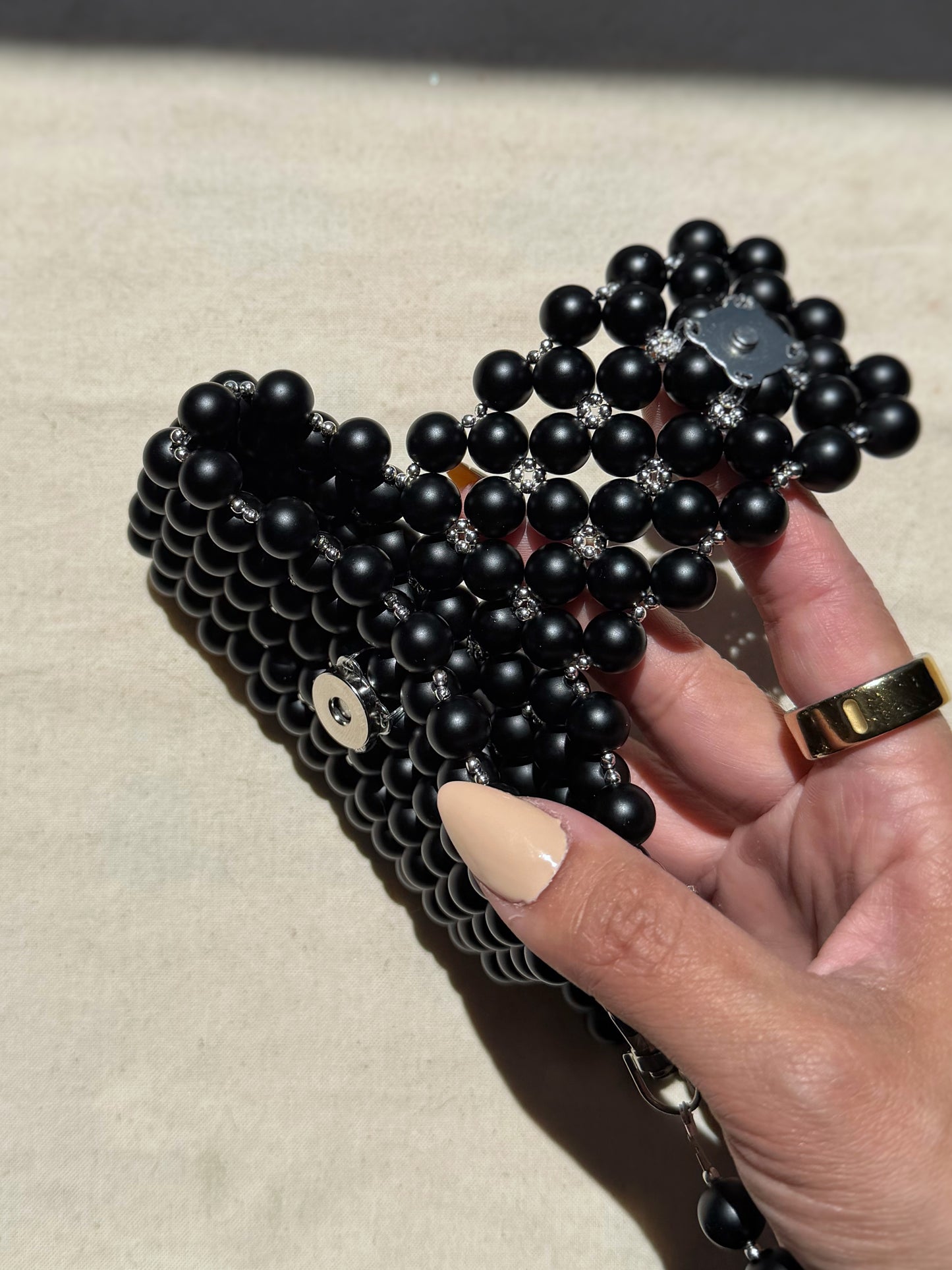 Agatha - Handmade Beaded Card Holder Bag
