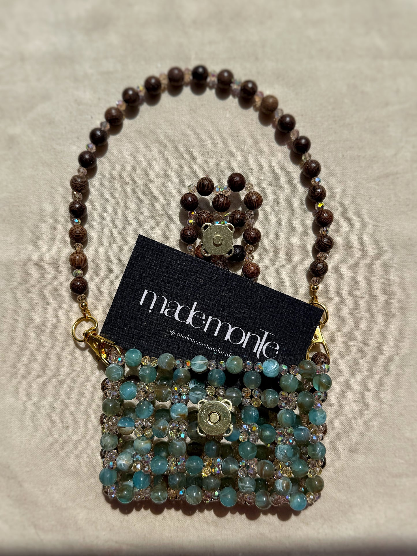 Marina — Handmade Beaded Card Holder Bag