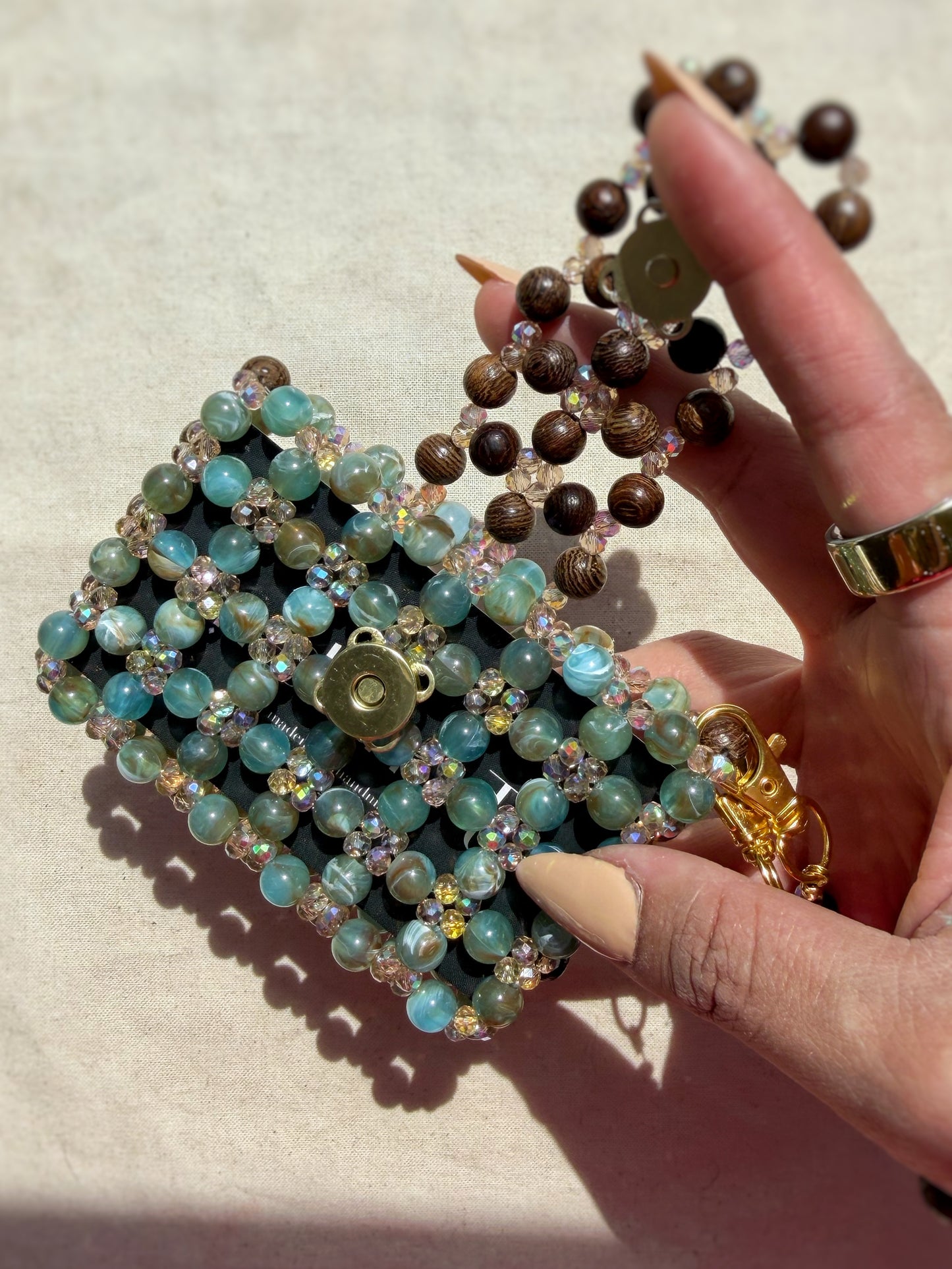 Marina — Handmade Beaded Card Holder Bag