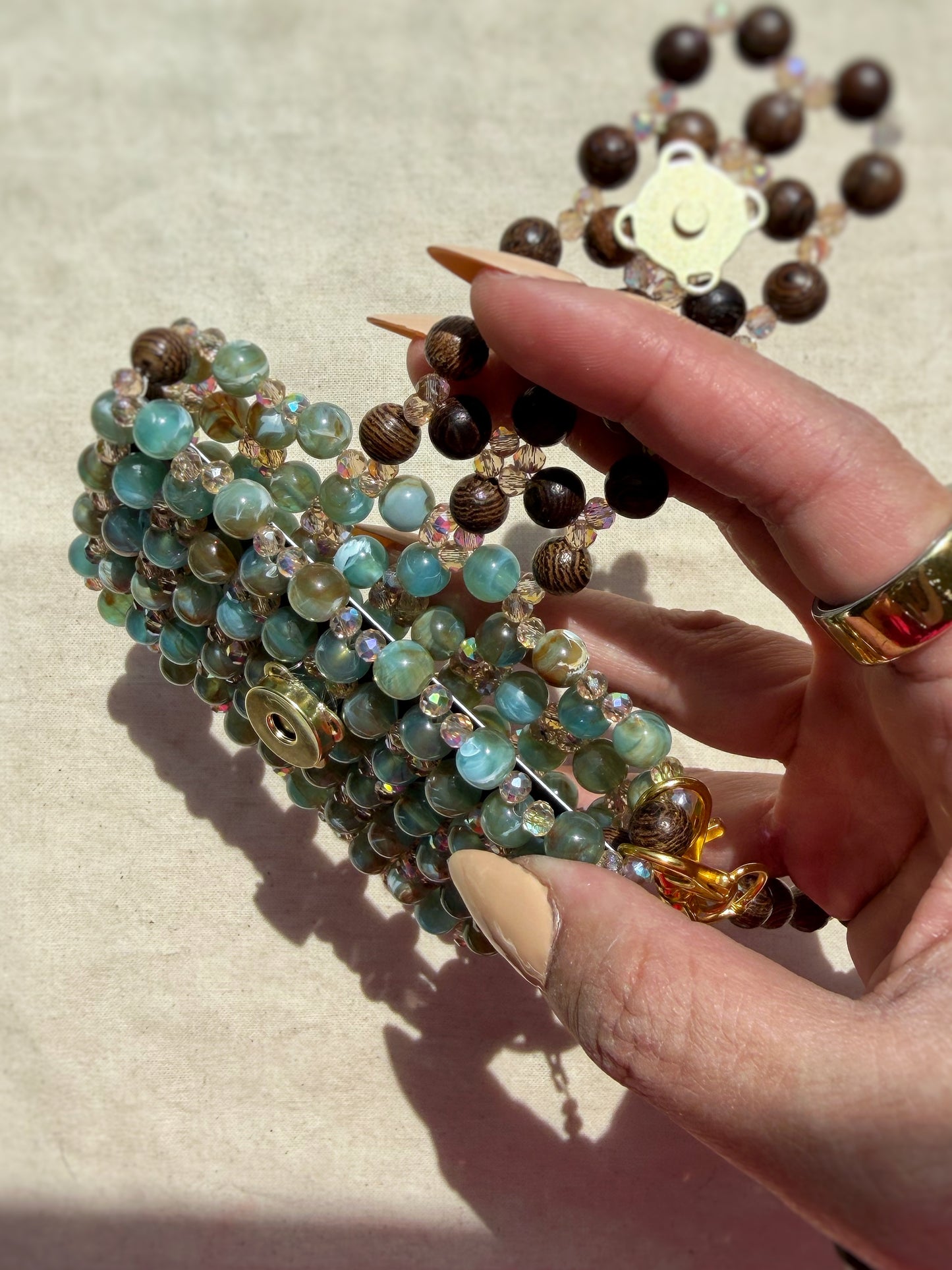 Marina — Handmade Beaded Card Holder Bag
