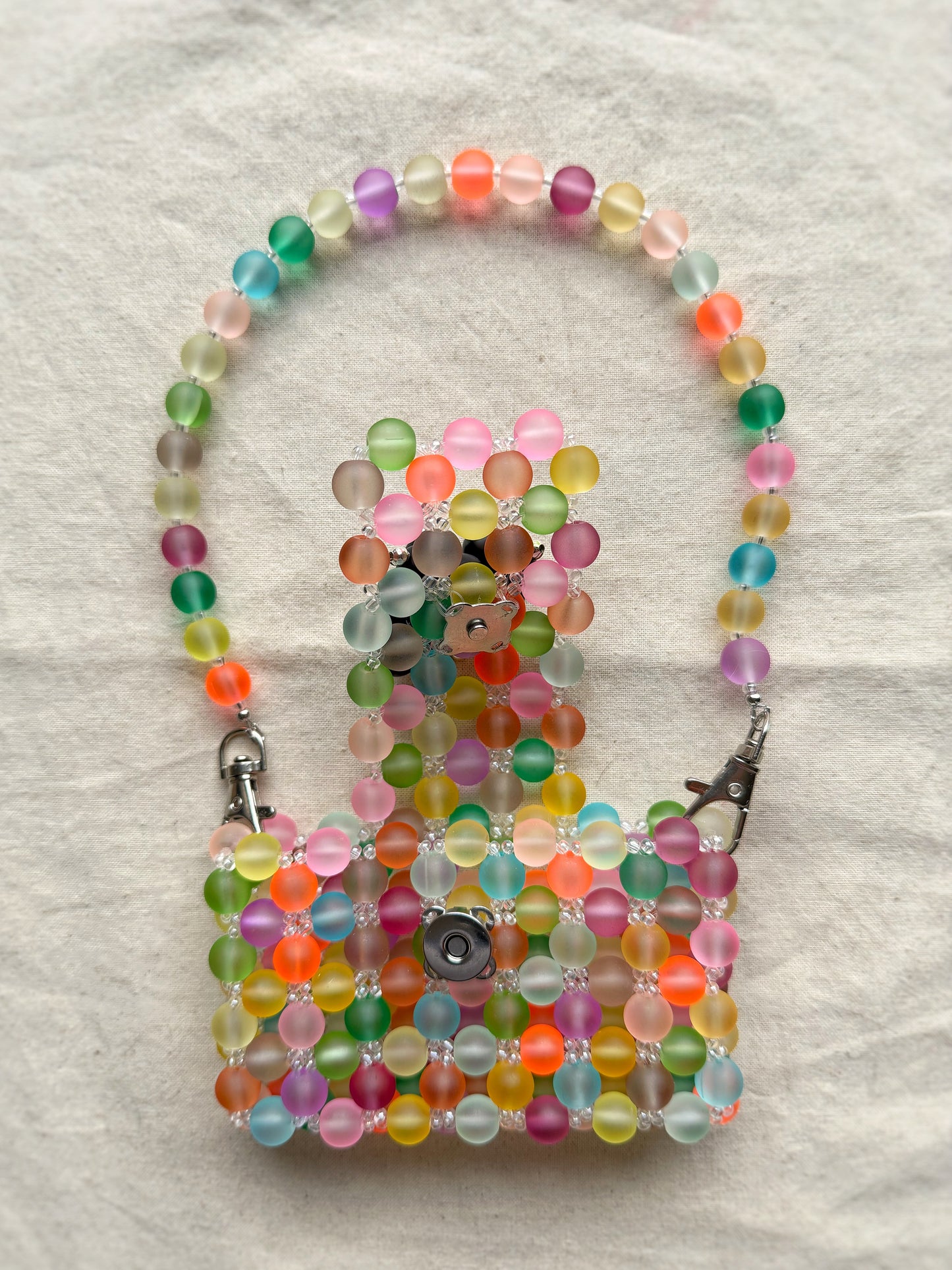 Bubbles - Handmade Beaded Card Holder Bag