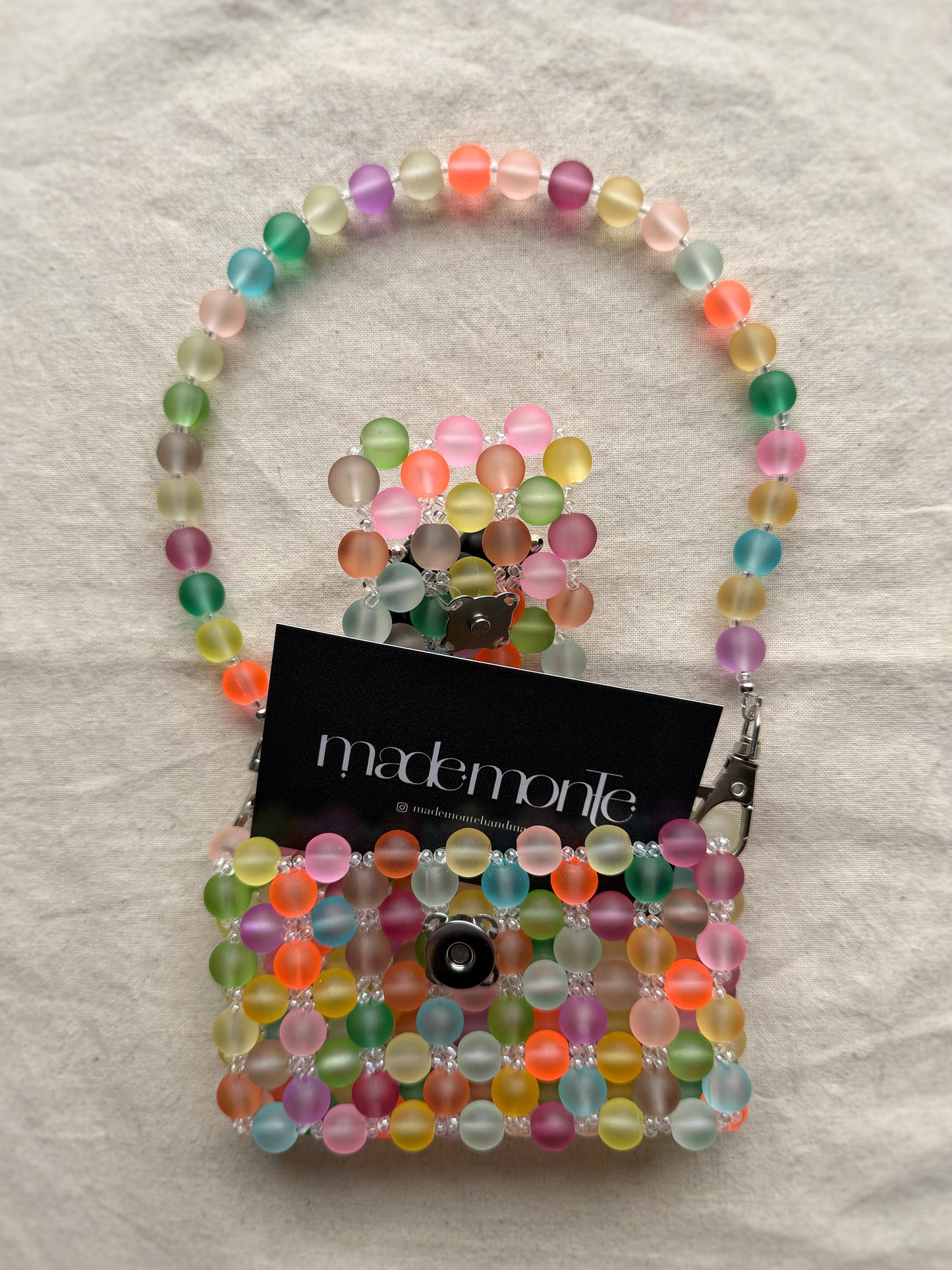 Bubbles - Handmade Beaded Card Holder Bag