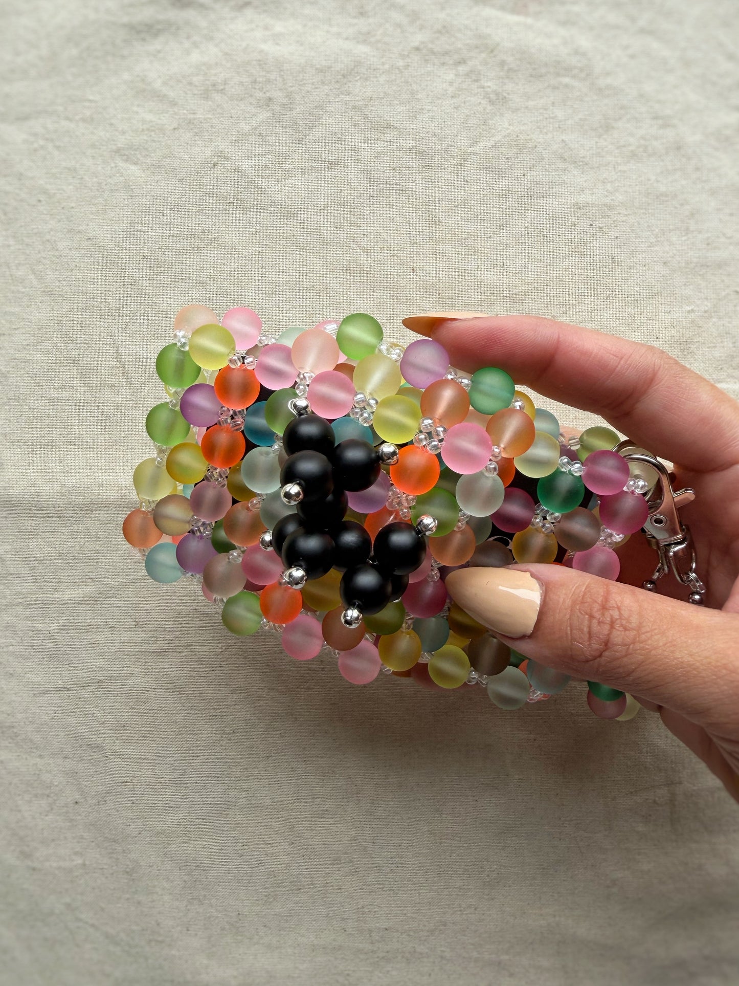 Bubbles - Handmade Beaded Card Holder Bag