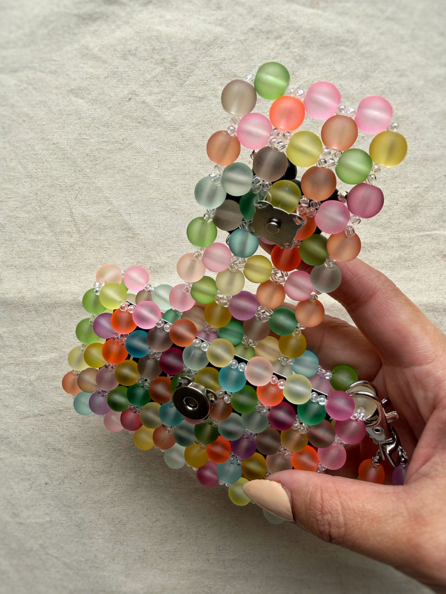 Bubbles - Handmade Beaded Card Holder Bag
