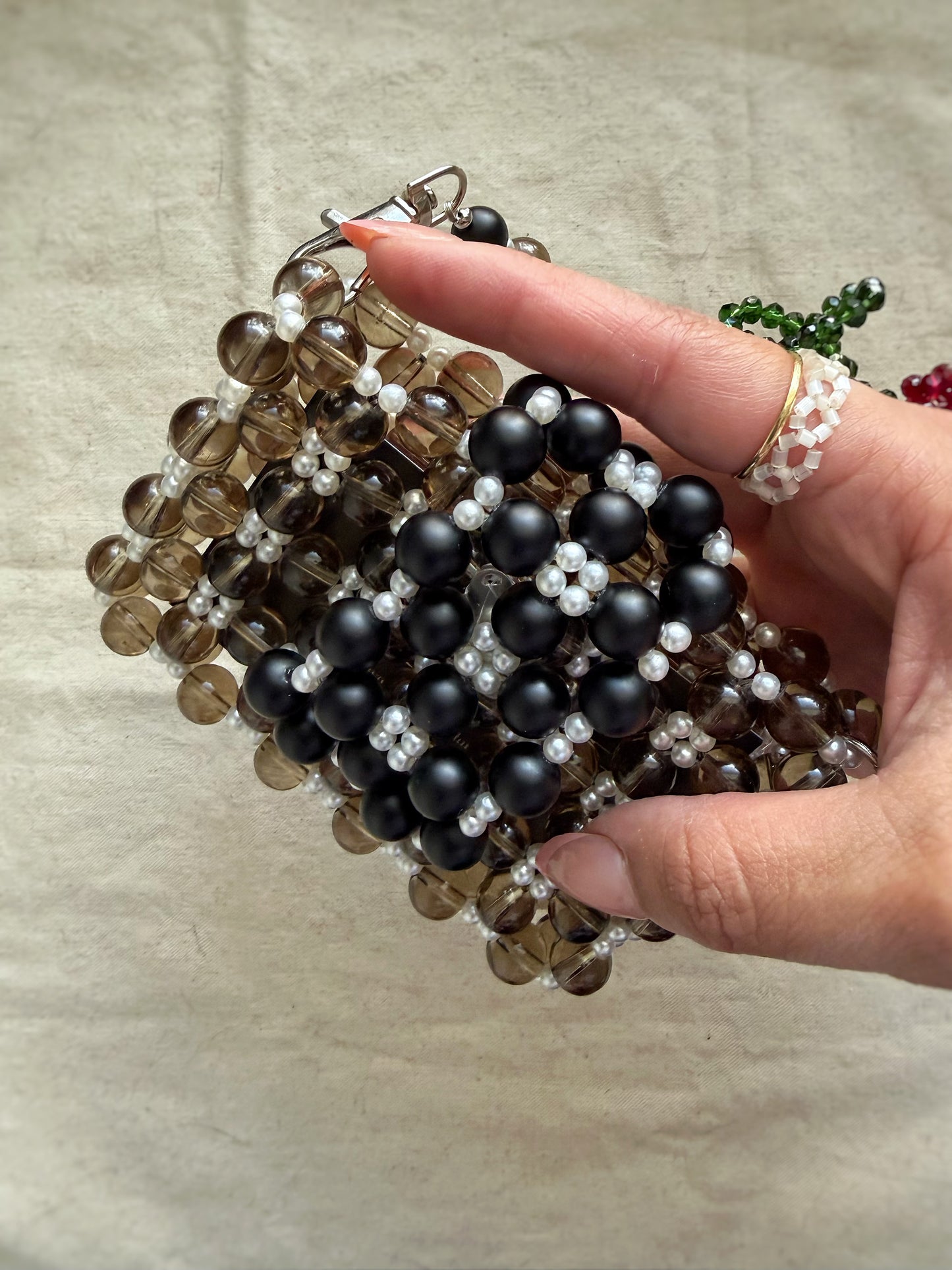 Rosario - Handmade Beaded Card Holder Bag