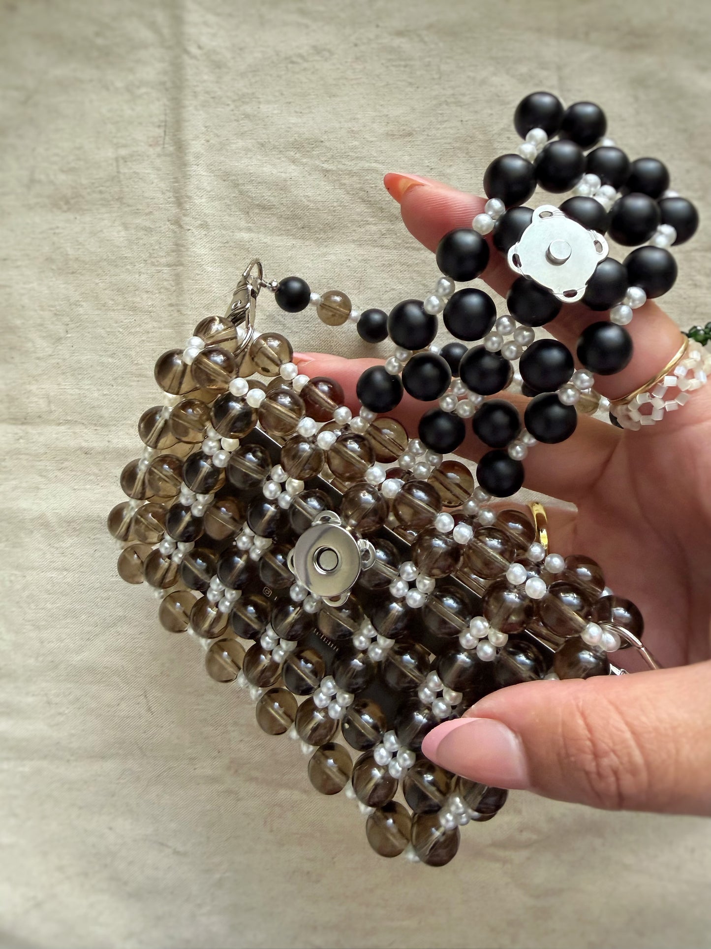 Rosario - Handmade Beaded Card Holder Bag