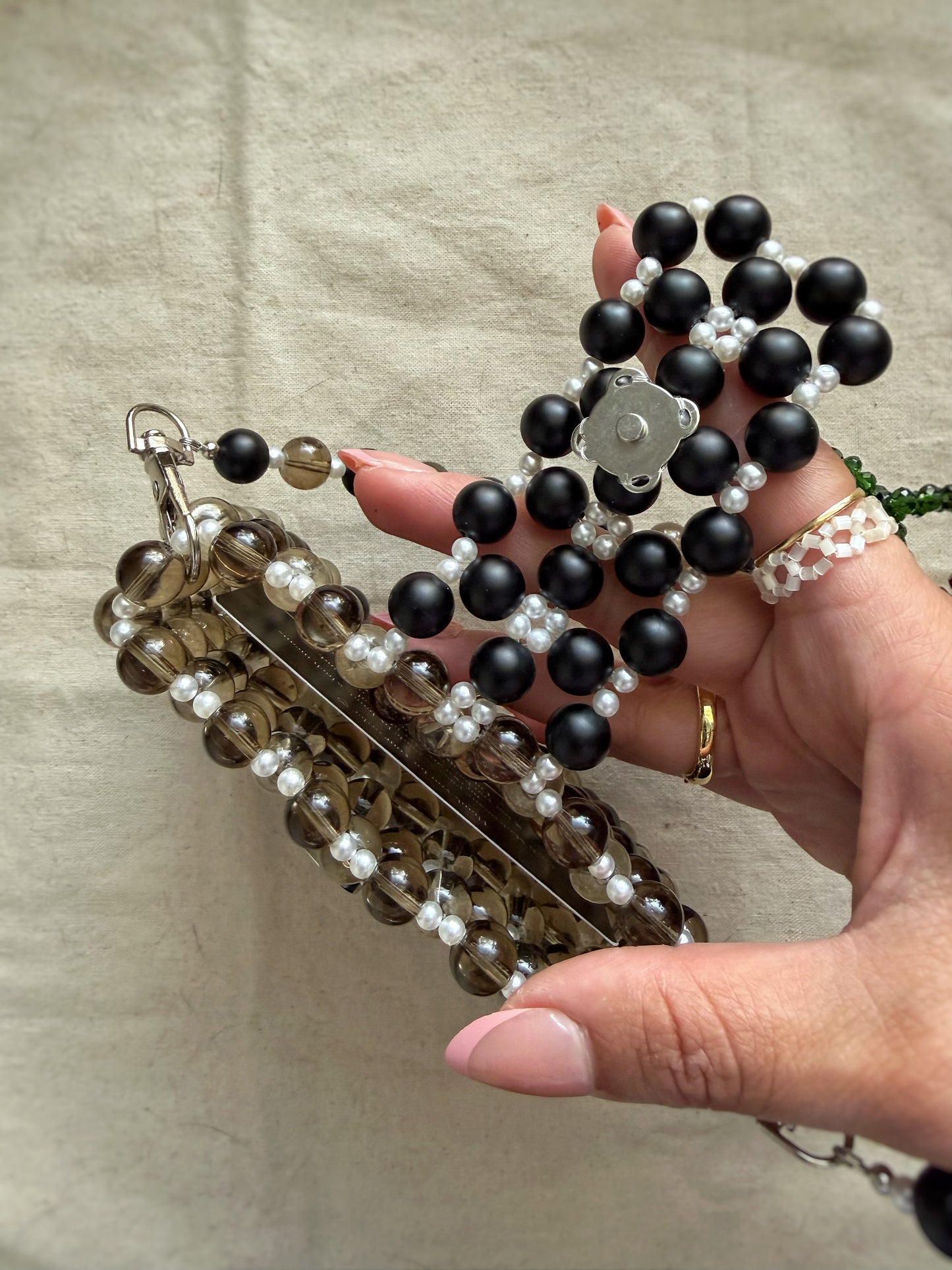 Rosario - Handmade Beaded Card Holder Bag
