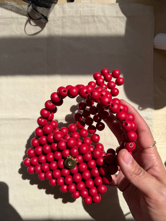 Rosie - Handmade Beaded Card Holder Bag