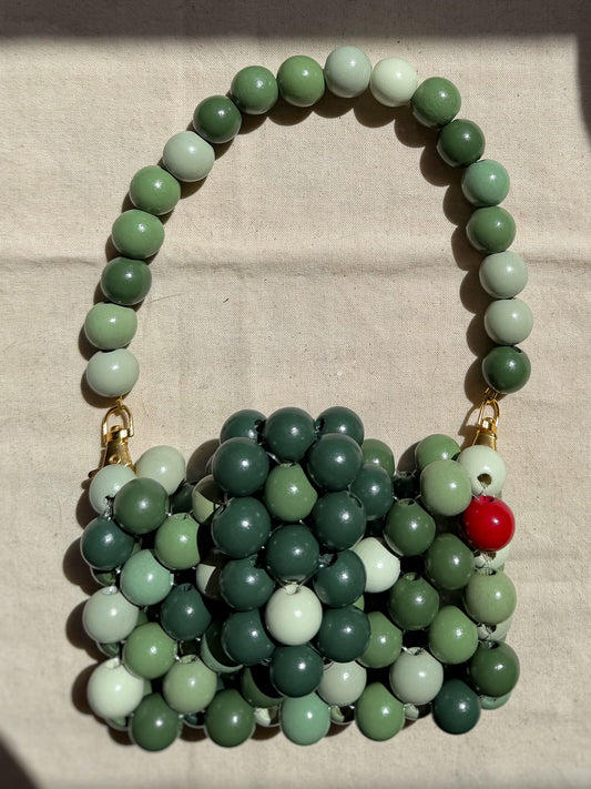 Olive - Handmade Beaded Card Holder Bag