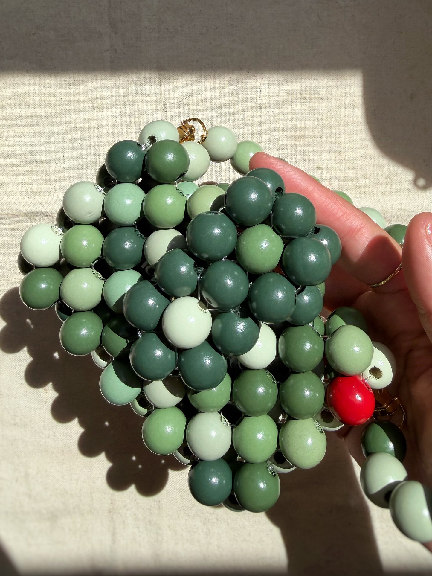 Olive - Handmade Beaded Card Holder Bag