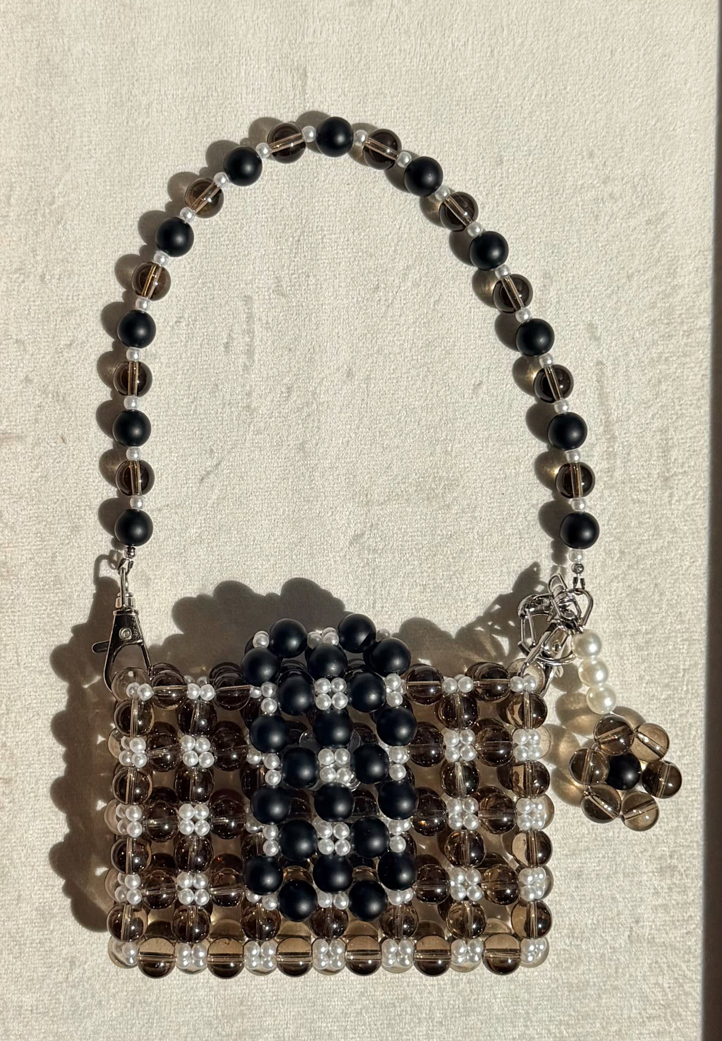 Smoke - Handmade Beaded Card Holder Bag