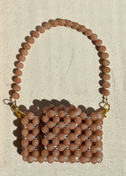 Blush - Handmade Beaded Card Holder Bag