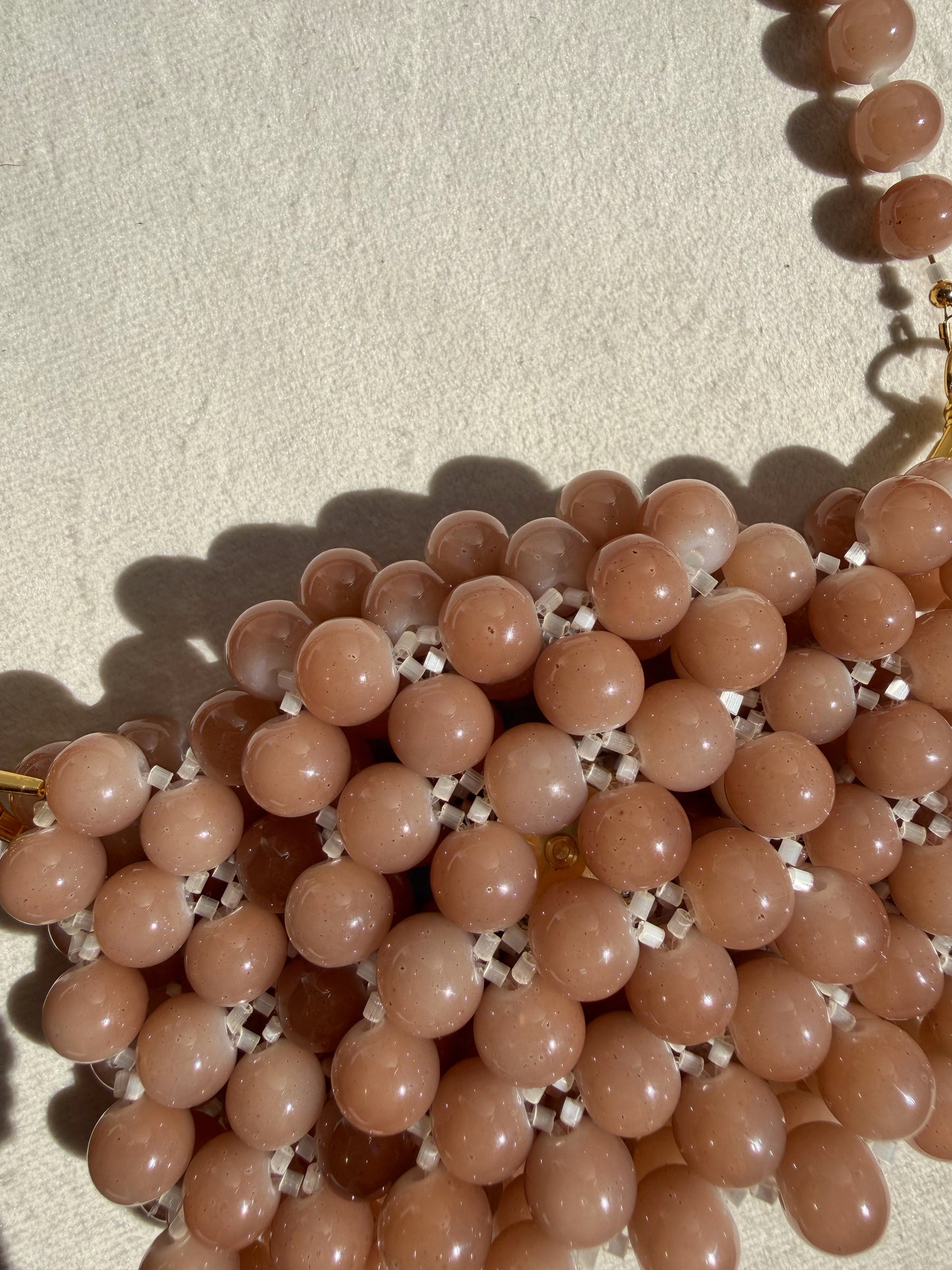 Blush - Handmade Beaded Card Holder Bag