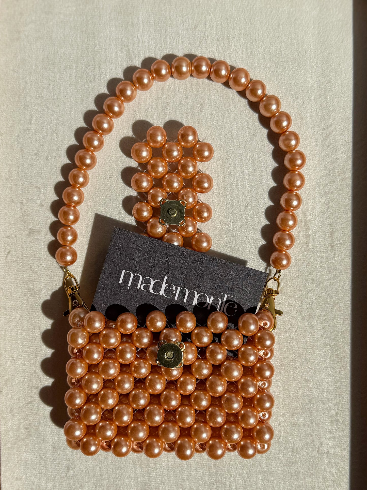 Rose - Handmade Beaded Card Holder Bag