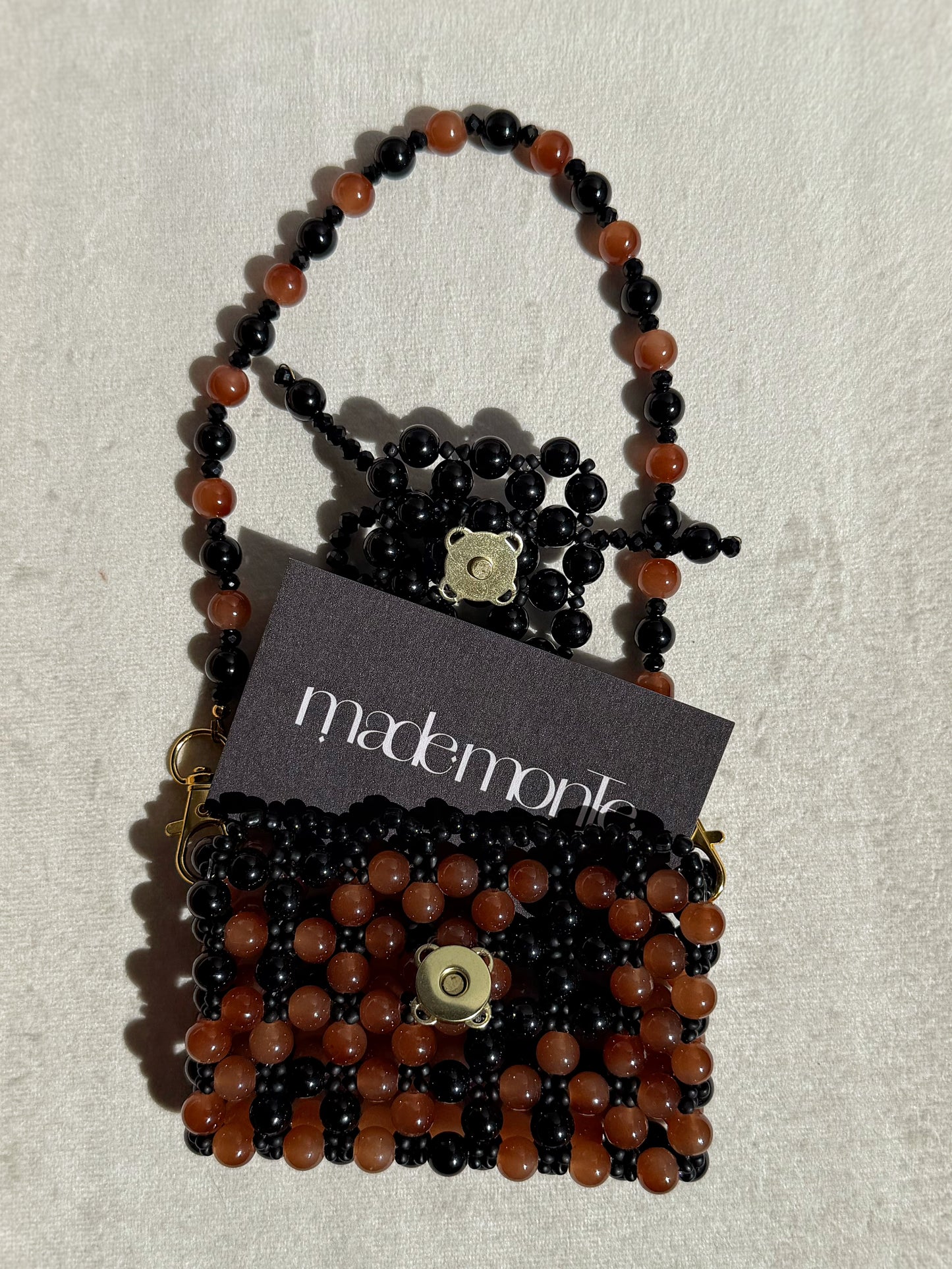 Coquette - Handmade Beaded Card Holder Bag