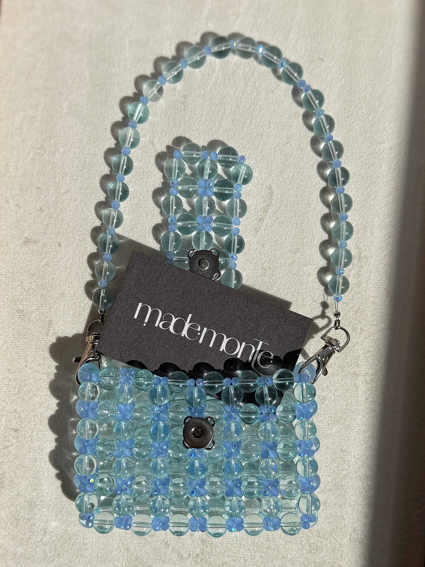 Cloud - Handmade Beaded Card Holder Bag