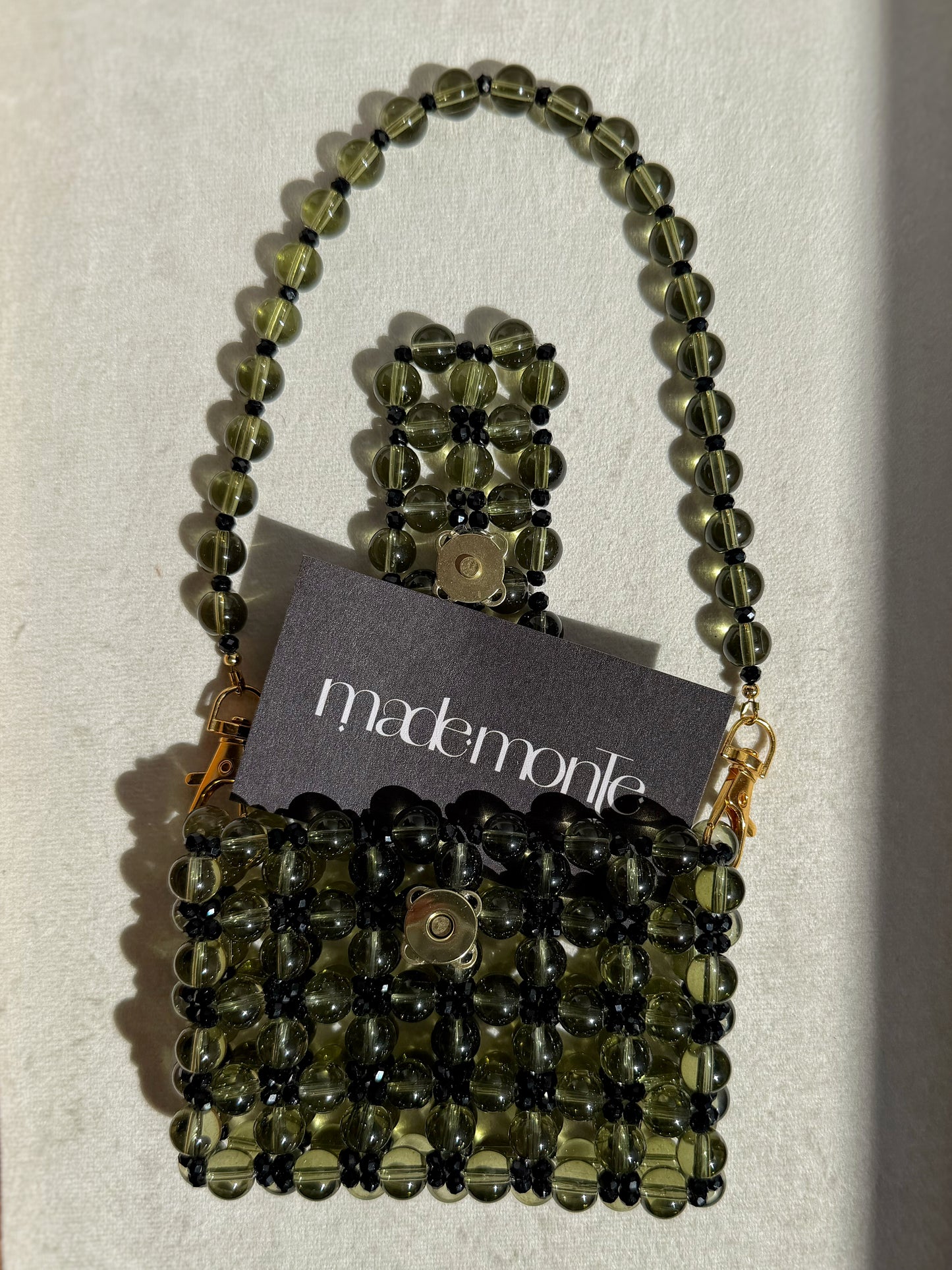 Fern - Handmade Beaded Card Holder Bag