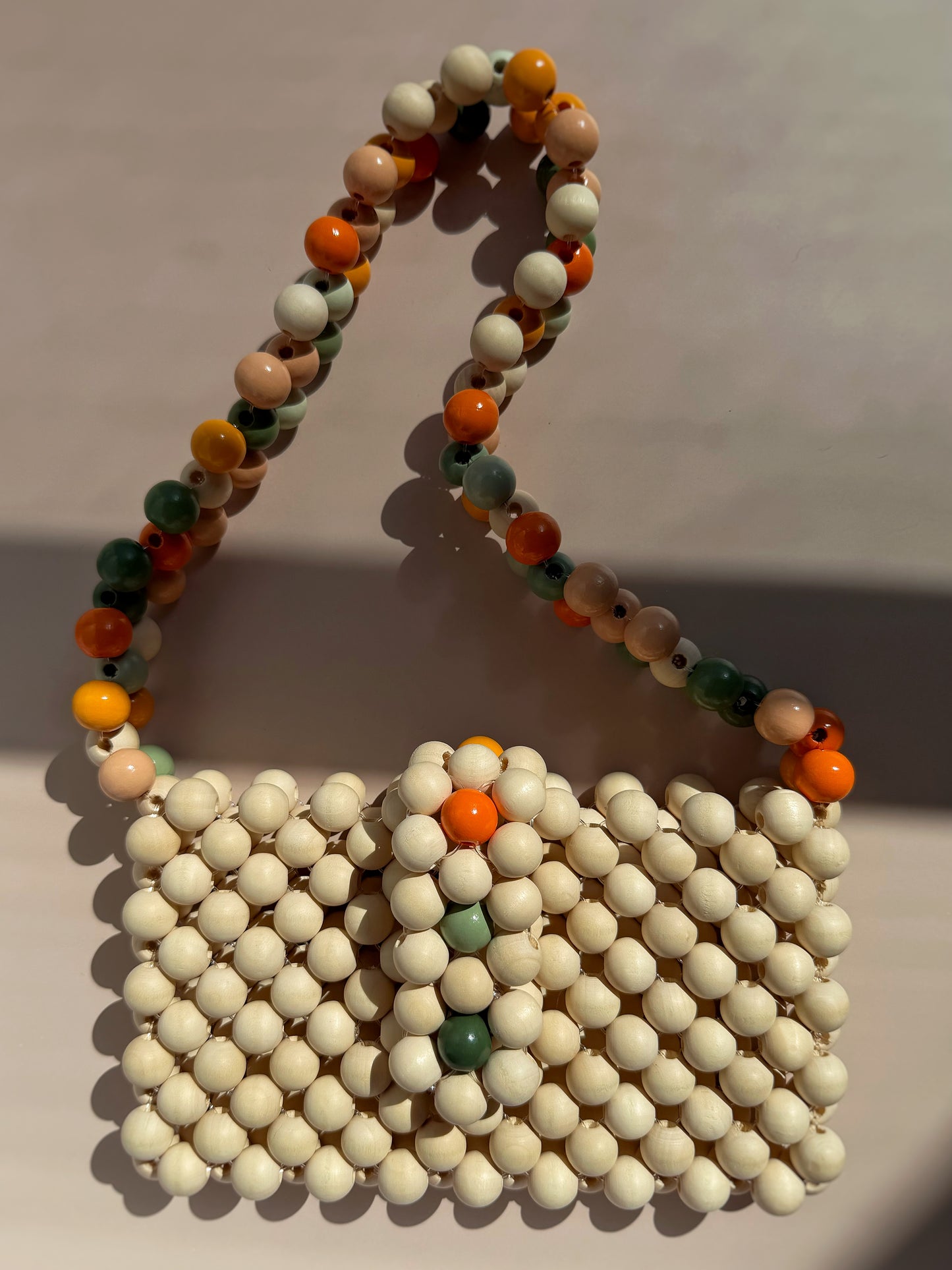Daisy - Handmade Beaded Phone Carrier Bag