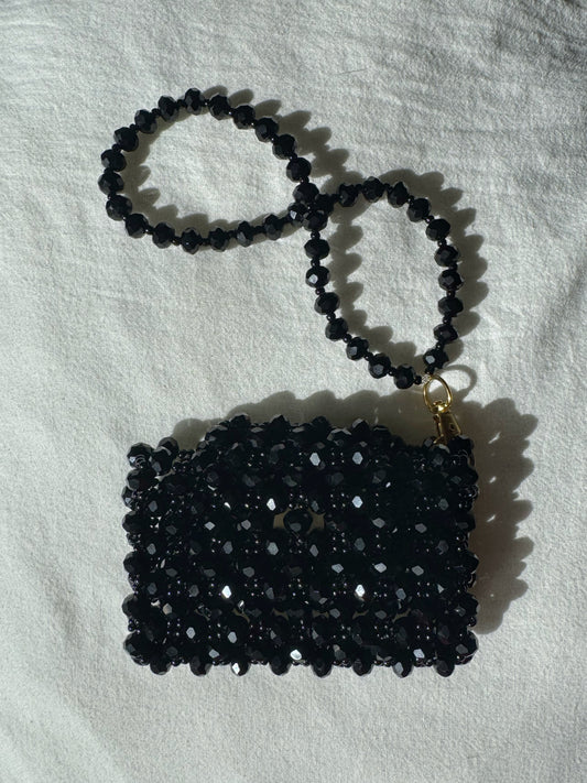Onyx - Handmade Beaded Card Holder Bag