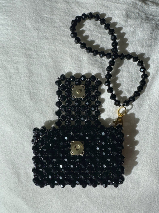 Onyx - Handmade Beaded Card Holder Bag