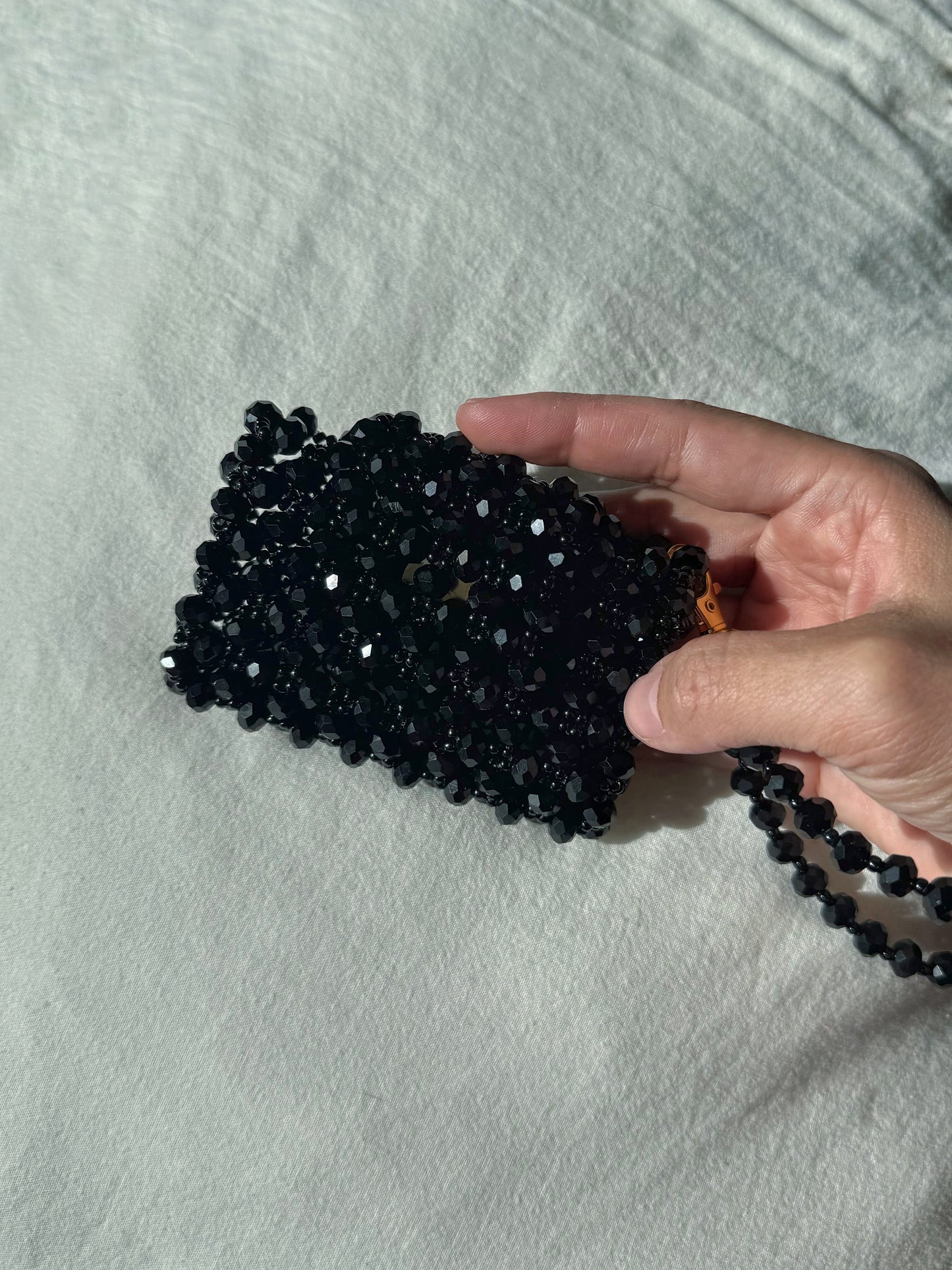 Onyx - Handmade Beaded Card Holder Bag