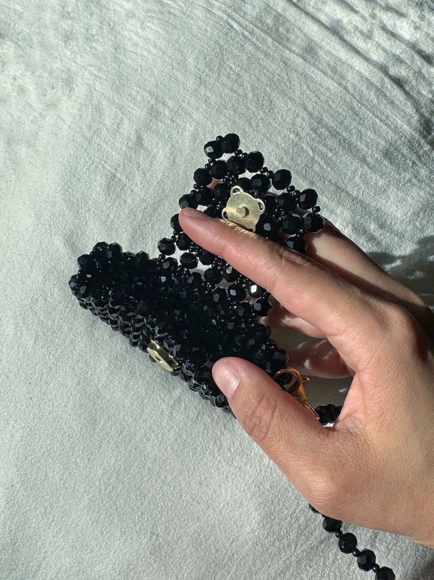 Onyx - Handmade Beaded Card Holder Bag