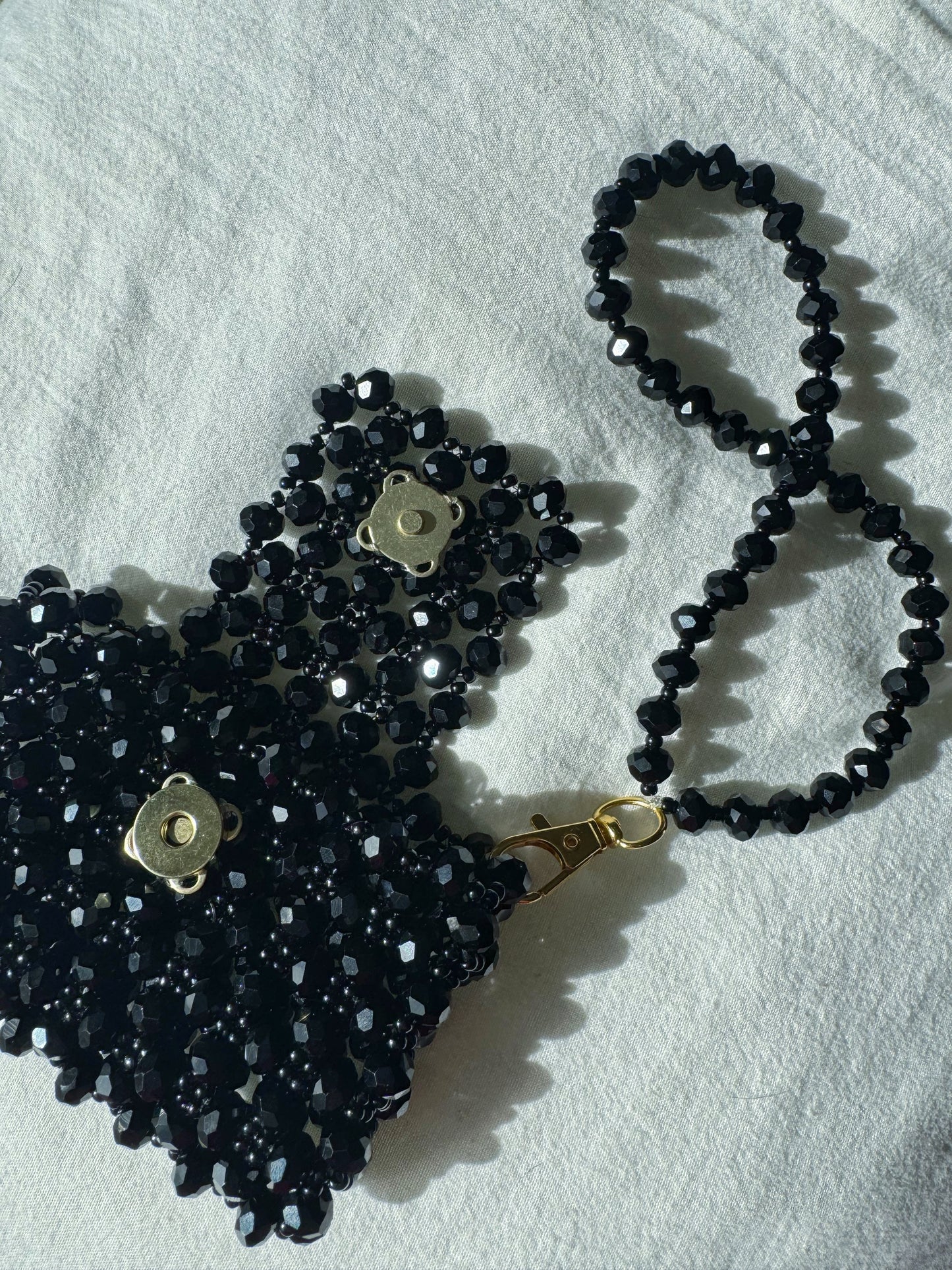 Onyx - Handmade Beaded Card Holder Bag