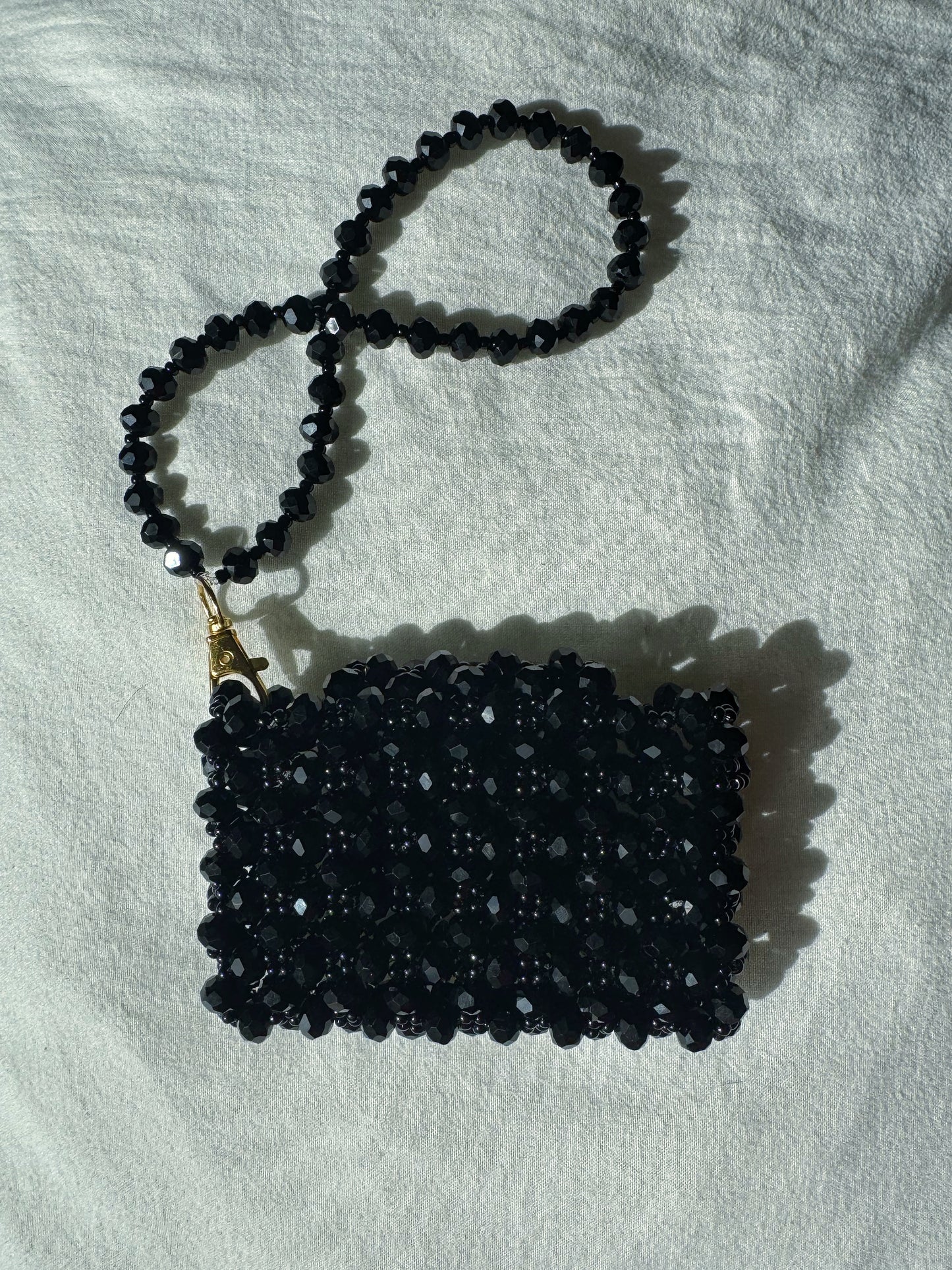 Onyx - Handmade Beaded Card Holder Bag