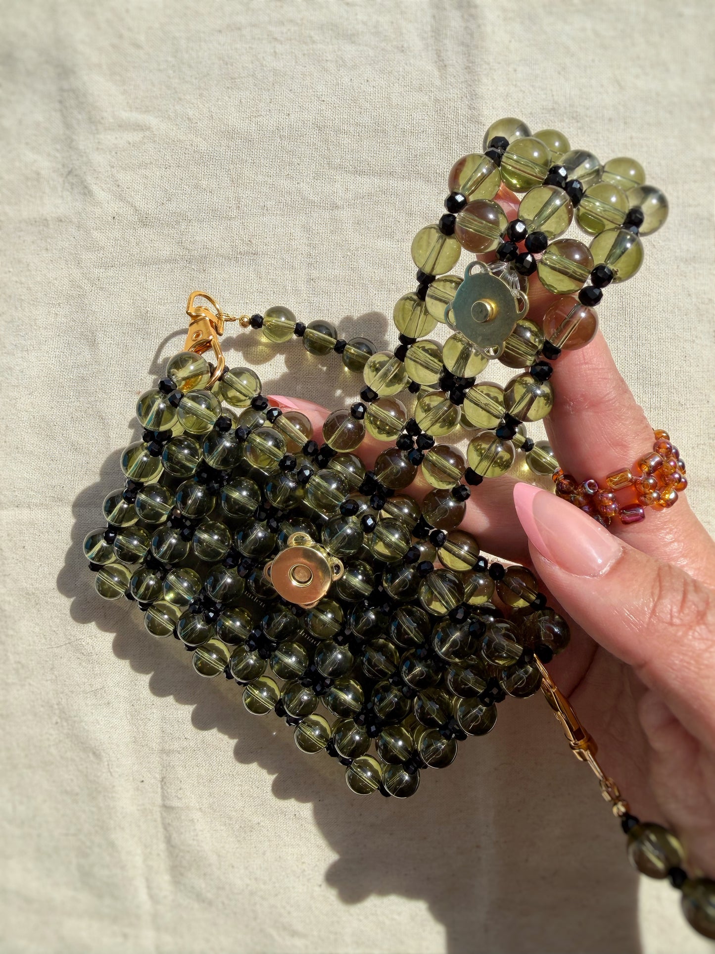 Lulu - Handmade Beaded Card Holder Bag