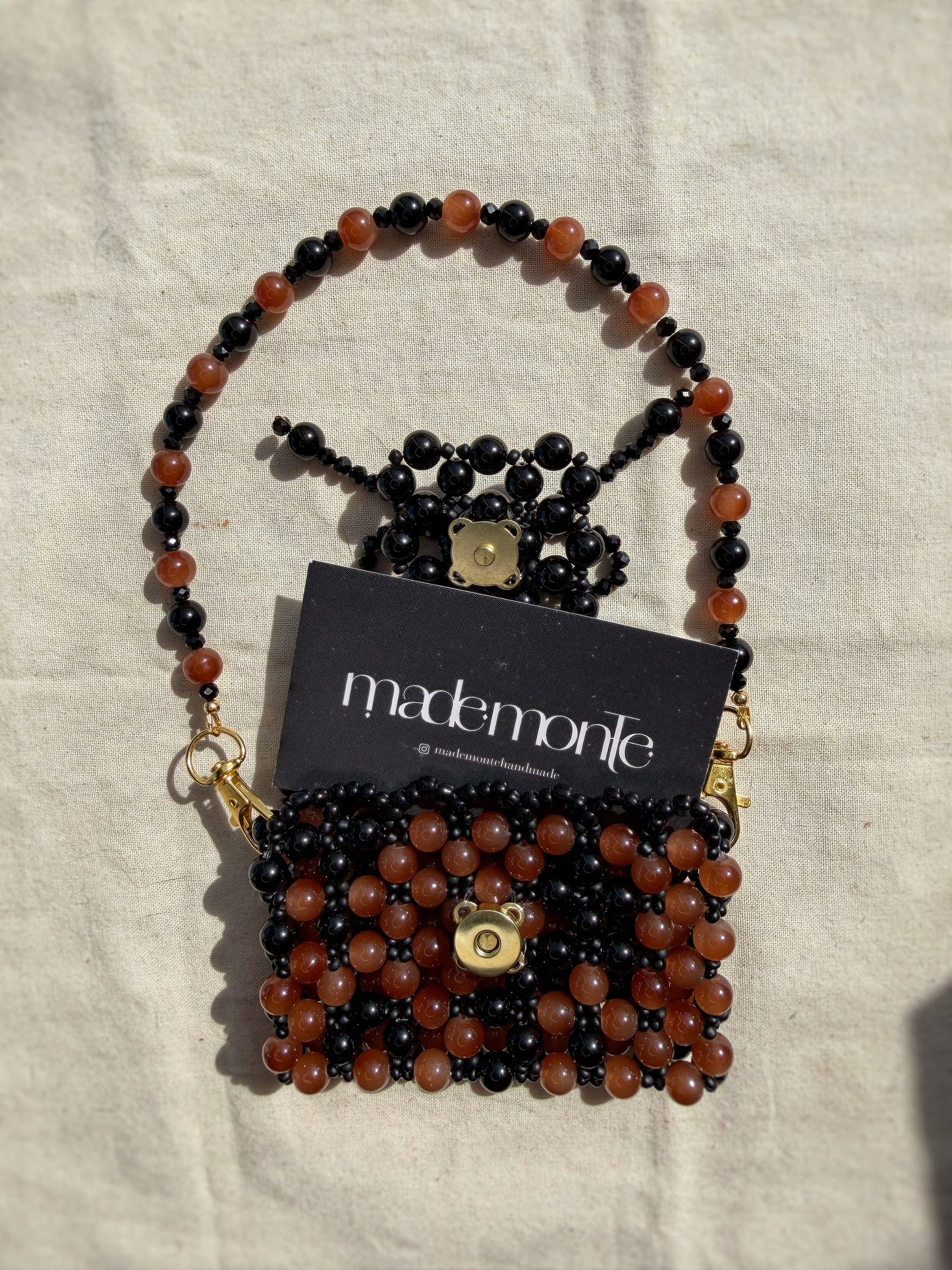 Beatrice - Handmade Beaded Card Holder Bag