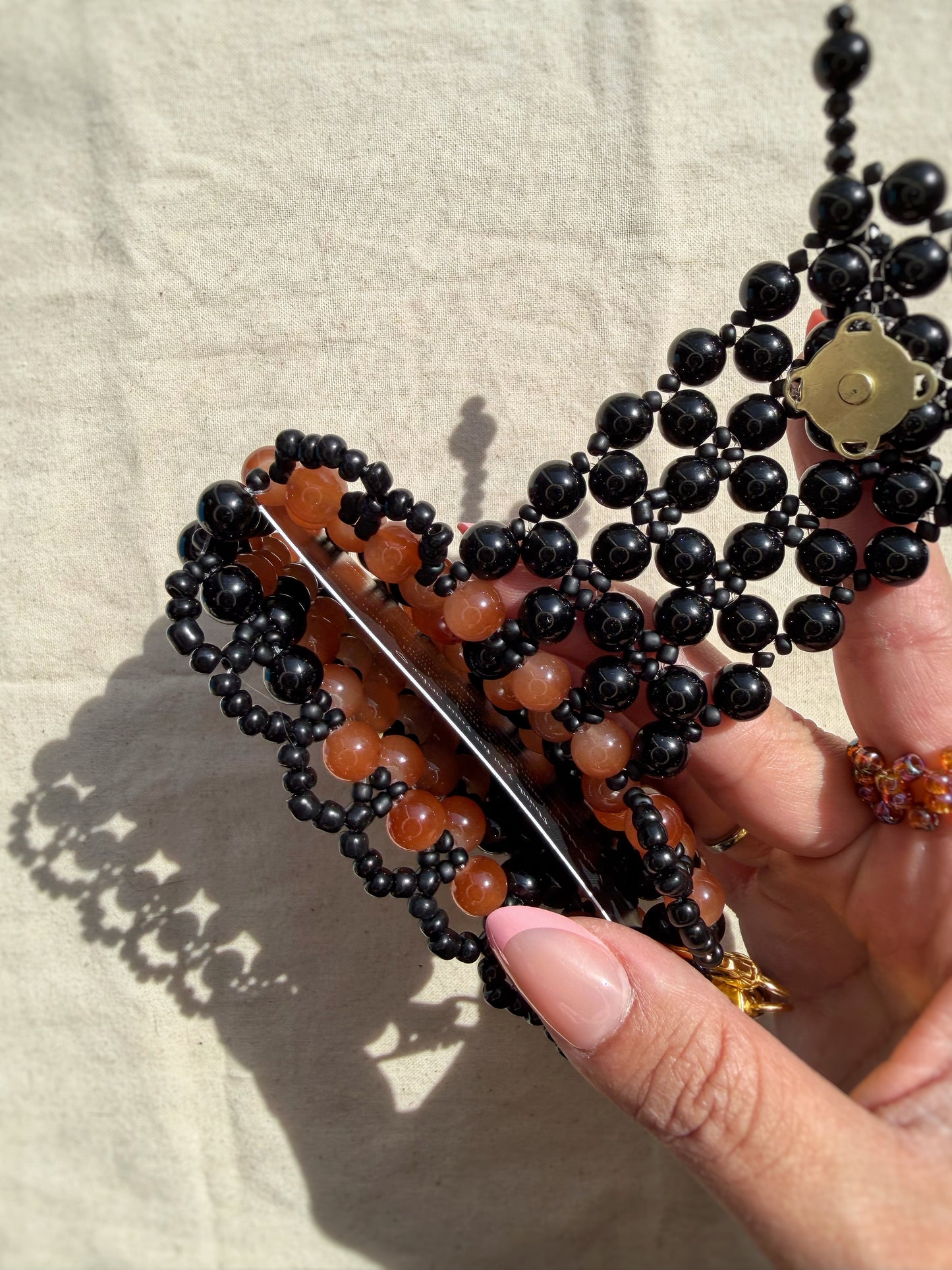 Beatrice - Handmade Beaded Card Holder Bag